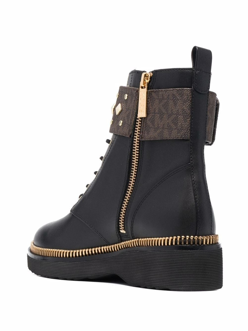 Haskell studded logo leather boots 3