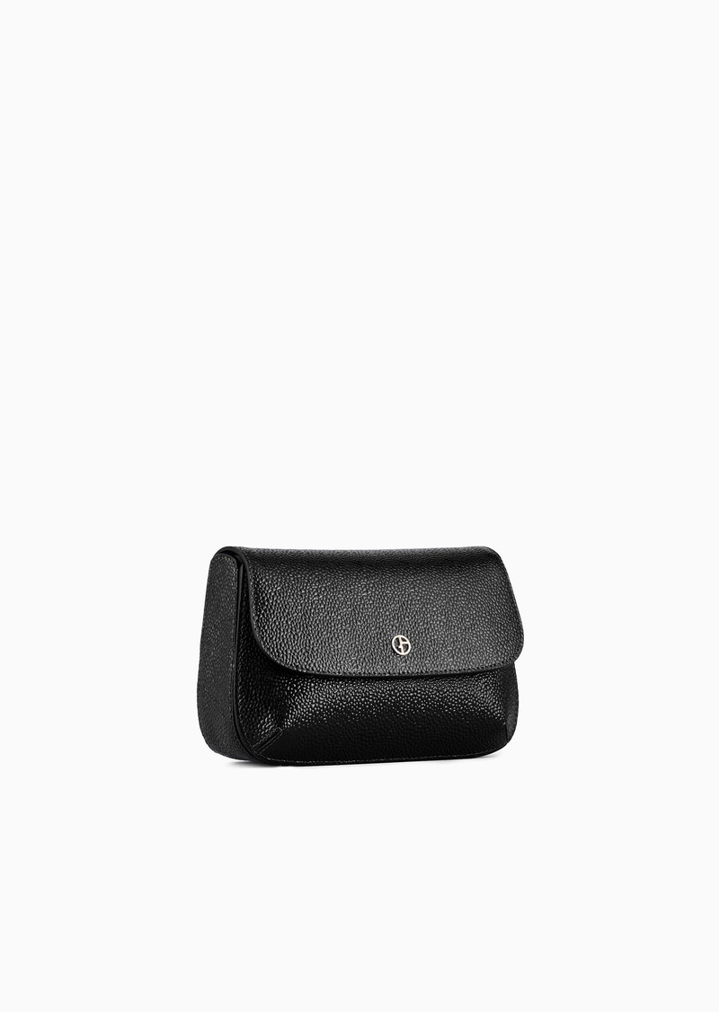 GIORGIO ARMANI Mini la Prima shoulder bag in pebbled patent leather outlook