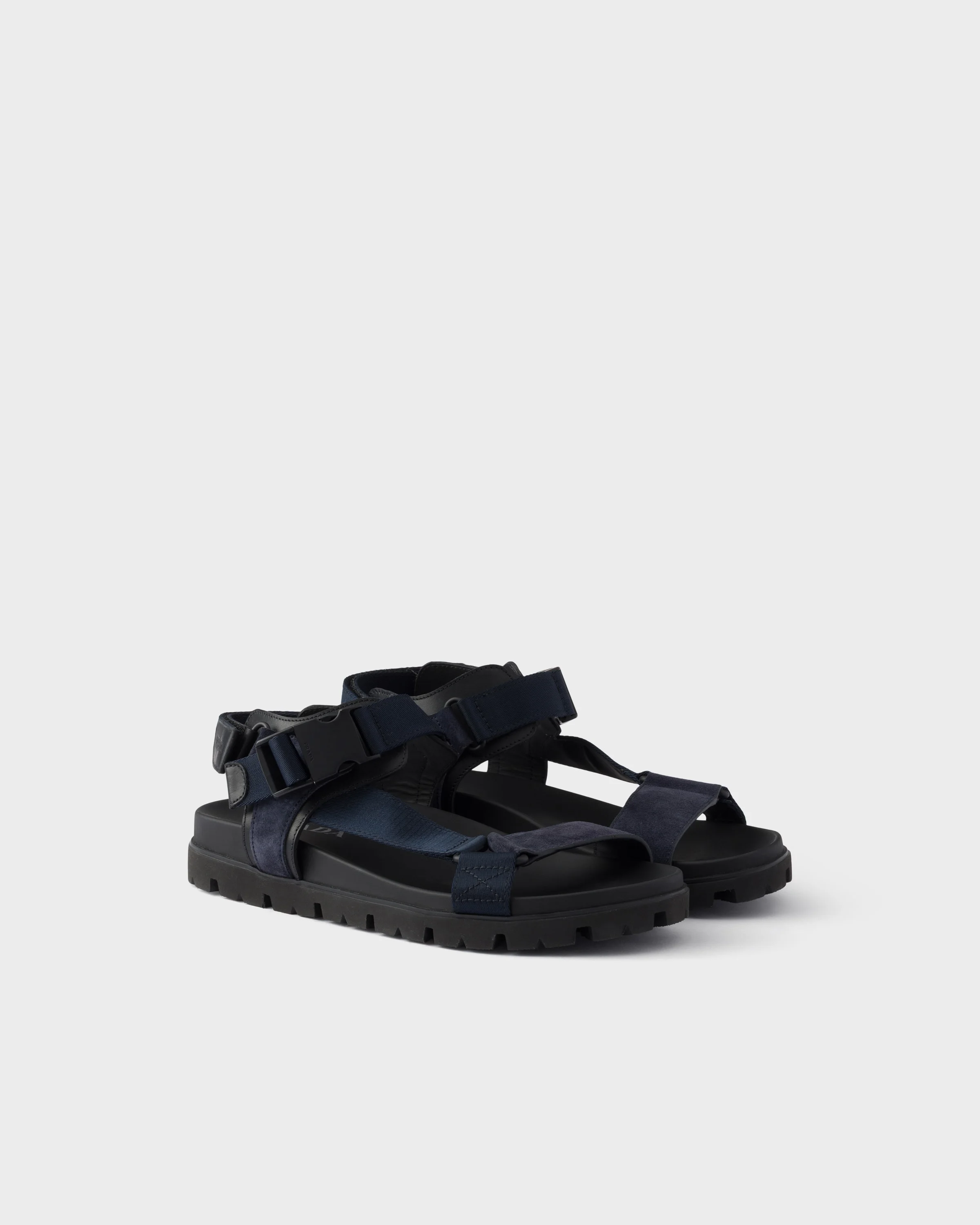Suede and woven tape sporty sandal - 1