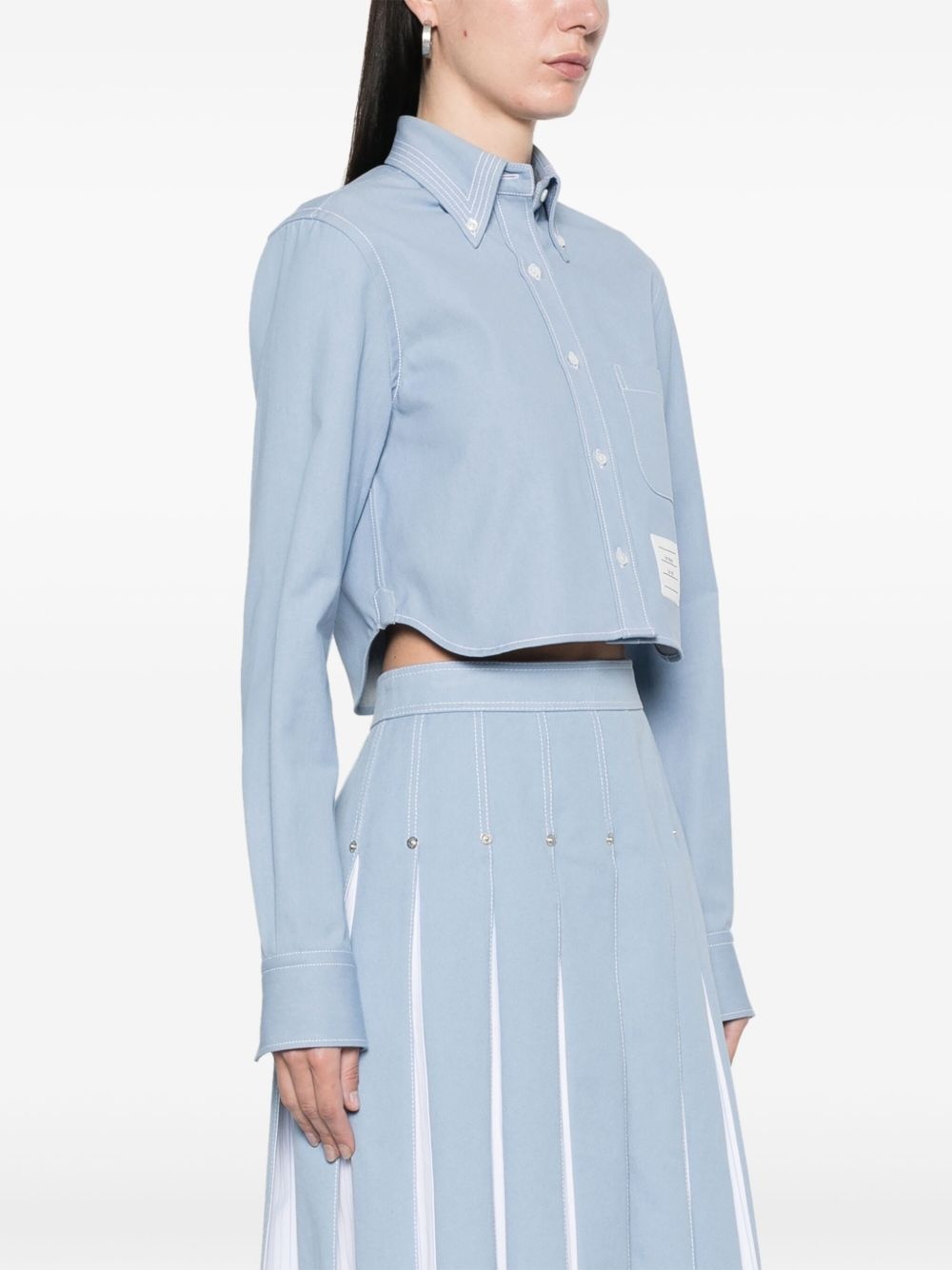 cropped denim shirt - 3