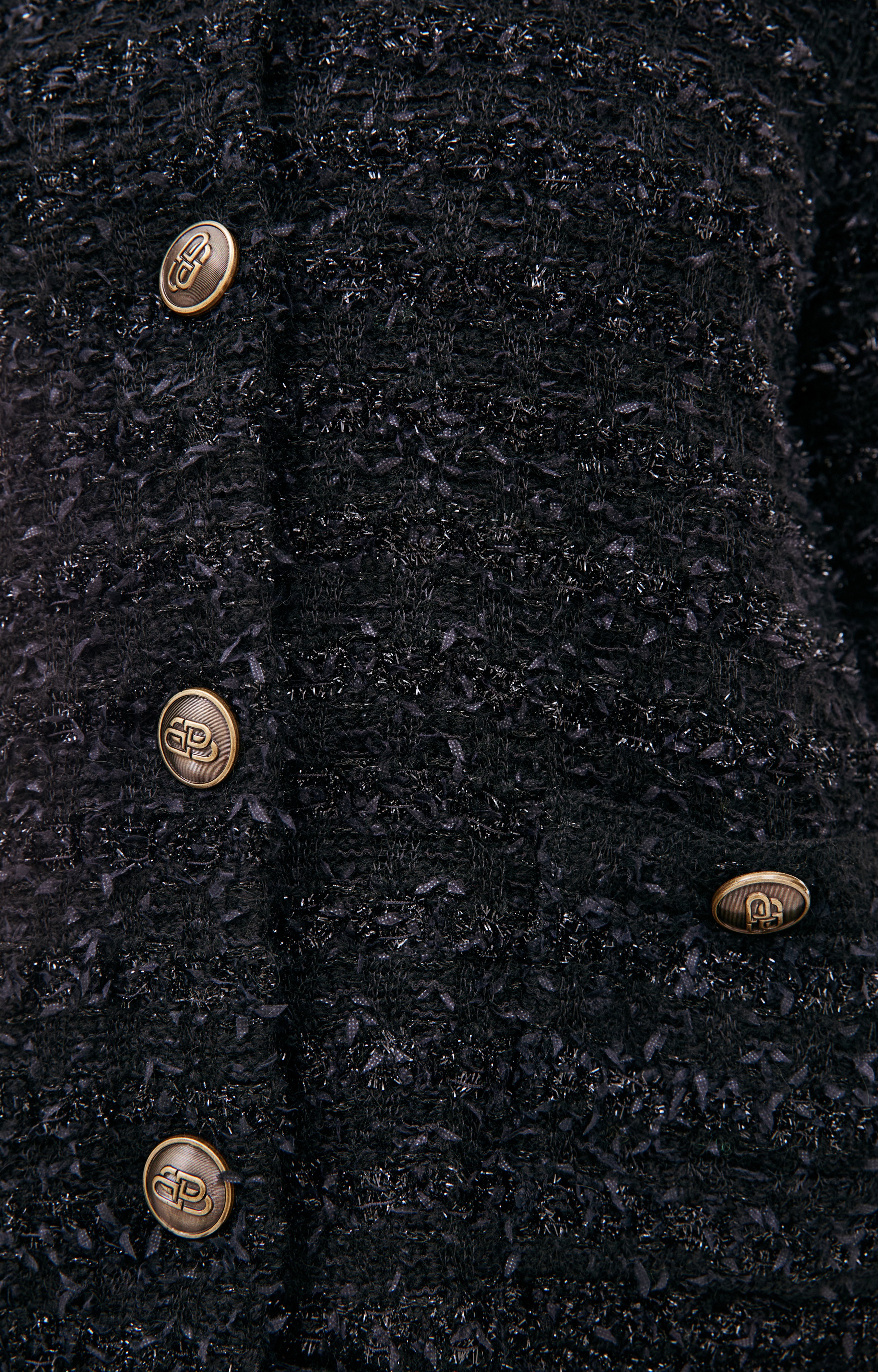 BLACK TWEED CARDIGAN - 5