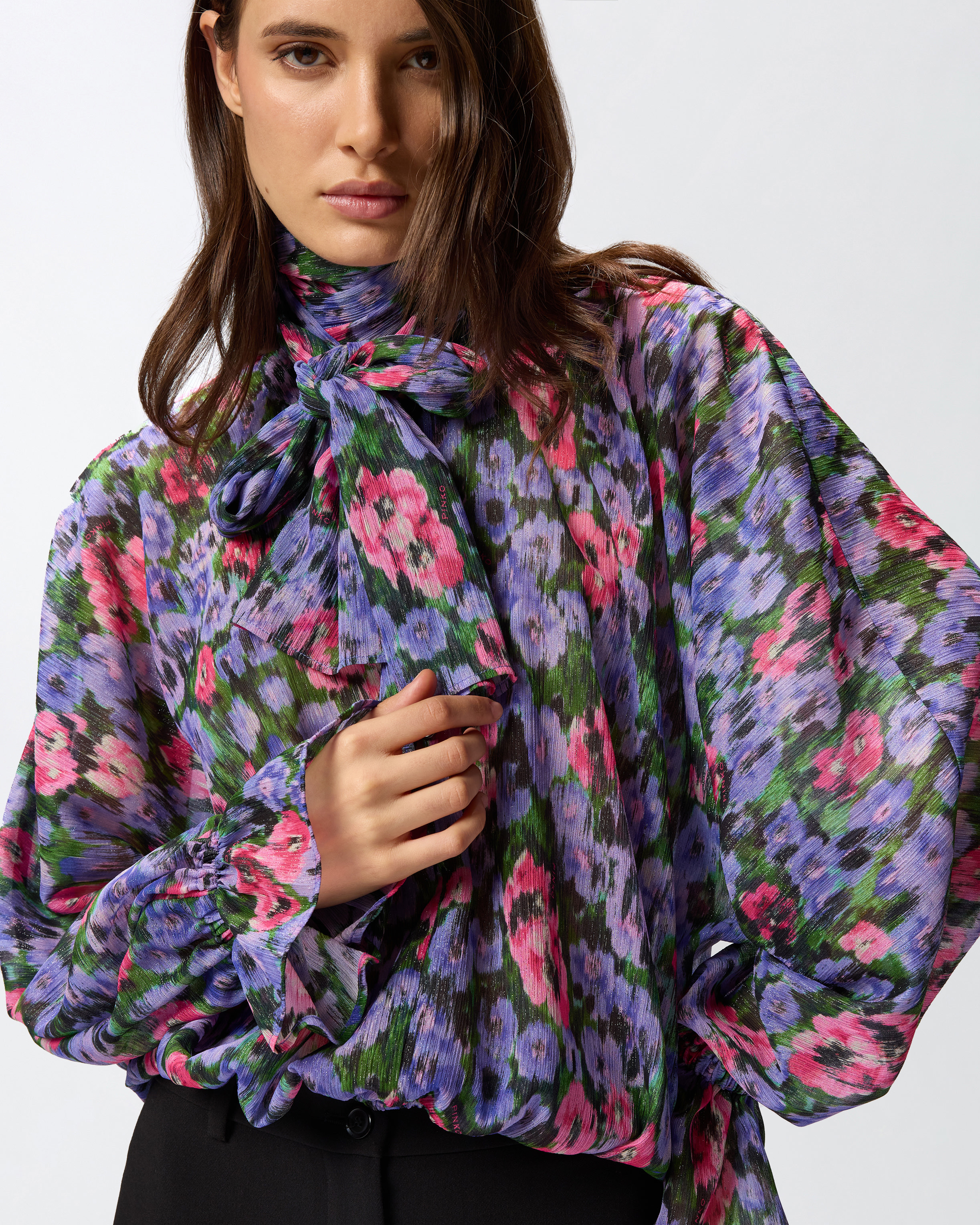 FLORAL BLOUSE WITH RUFFLES - 5