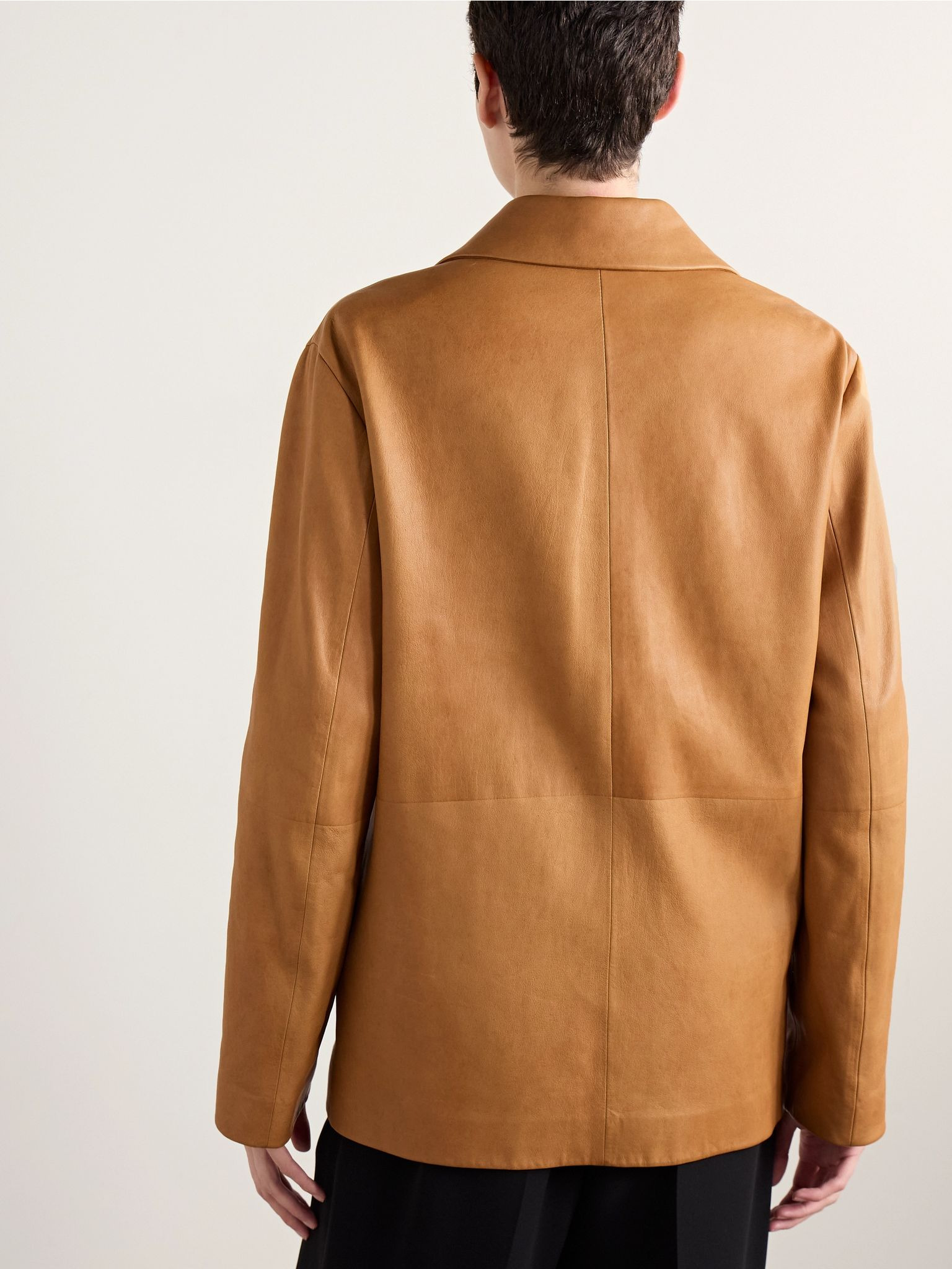 Fabian leather jacket Camel - 4