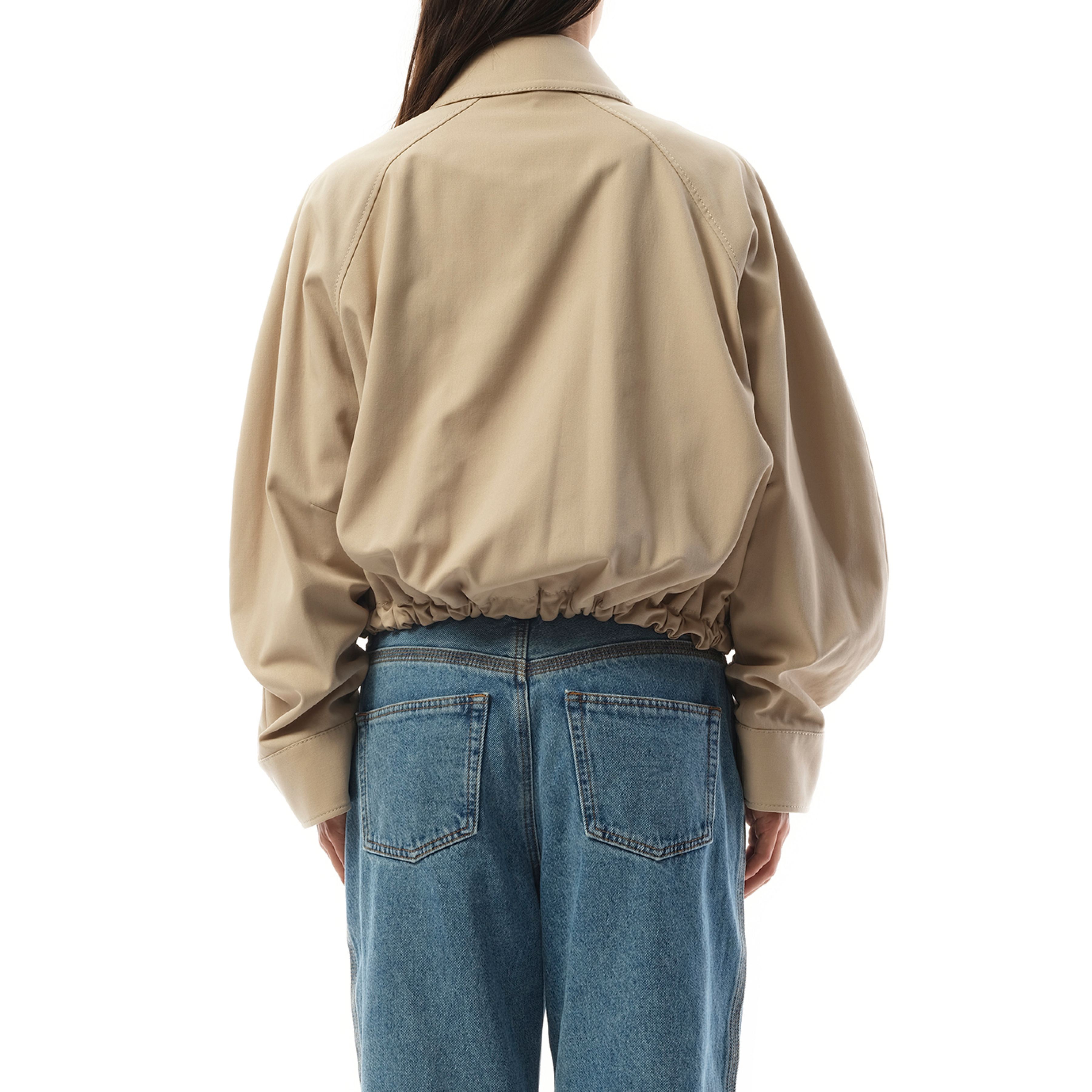 Relaxed Fit Balloon Jacket in Beige - 6