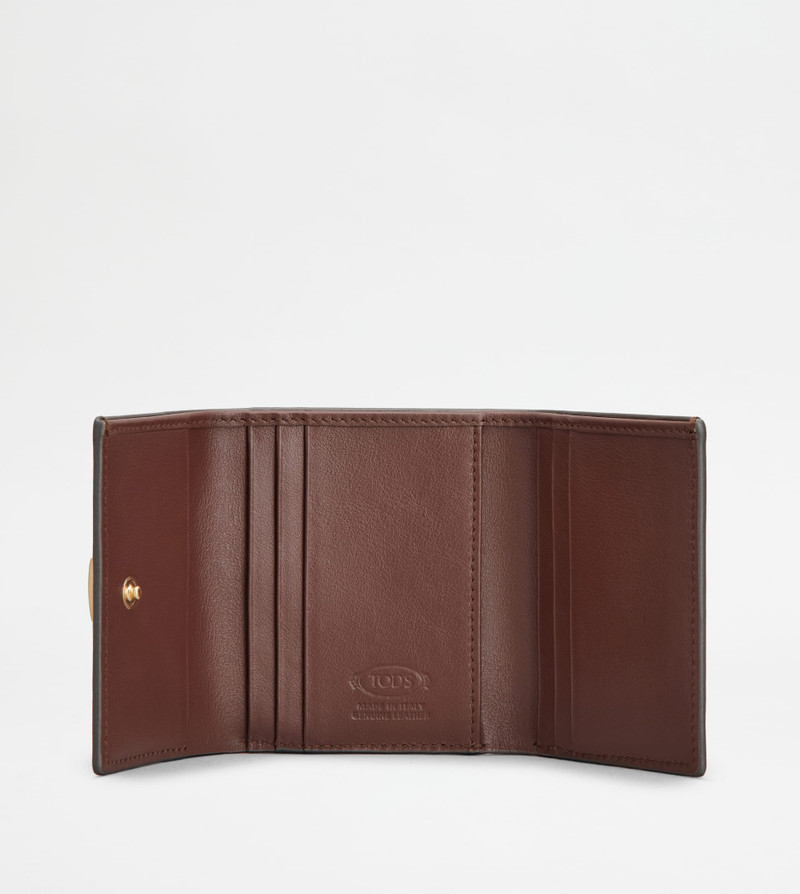 Tod's T TIMELESS WALLET IN LEATHER - GREY outlook