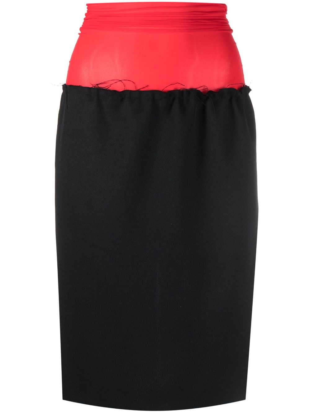 two-tone knee-length skirt - 1