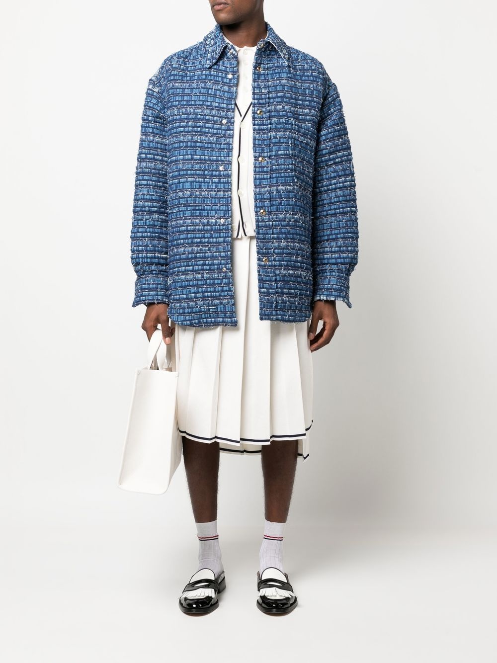 denim-tweed shirt jacket - 2