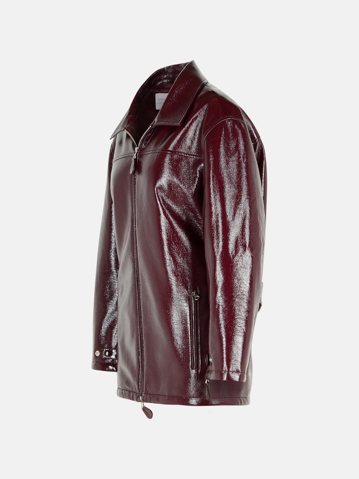 'VINYL' BURGUNDY COTTON BLEND JACKET - 2