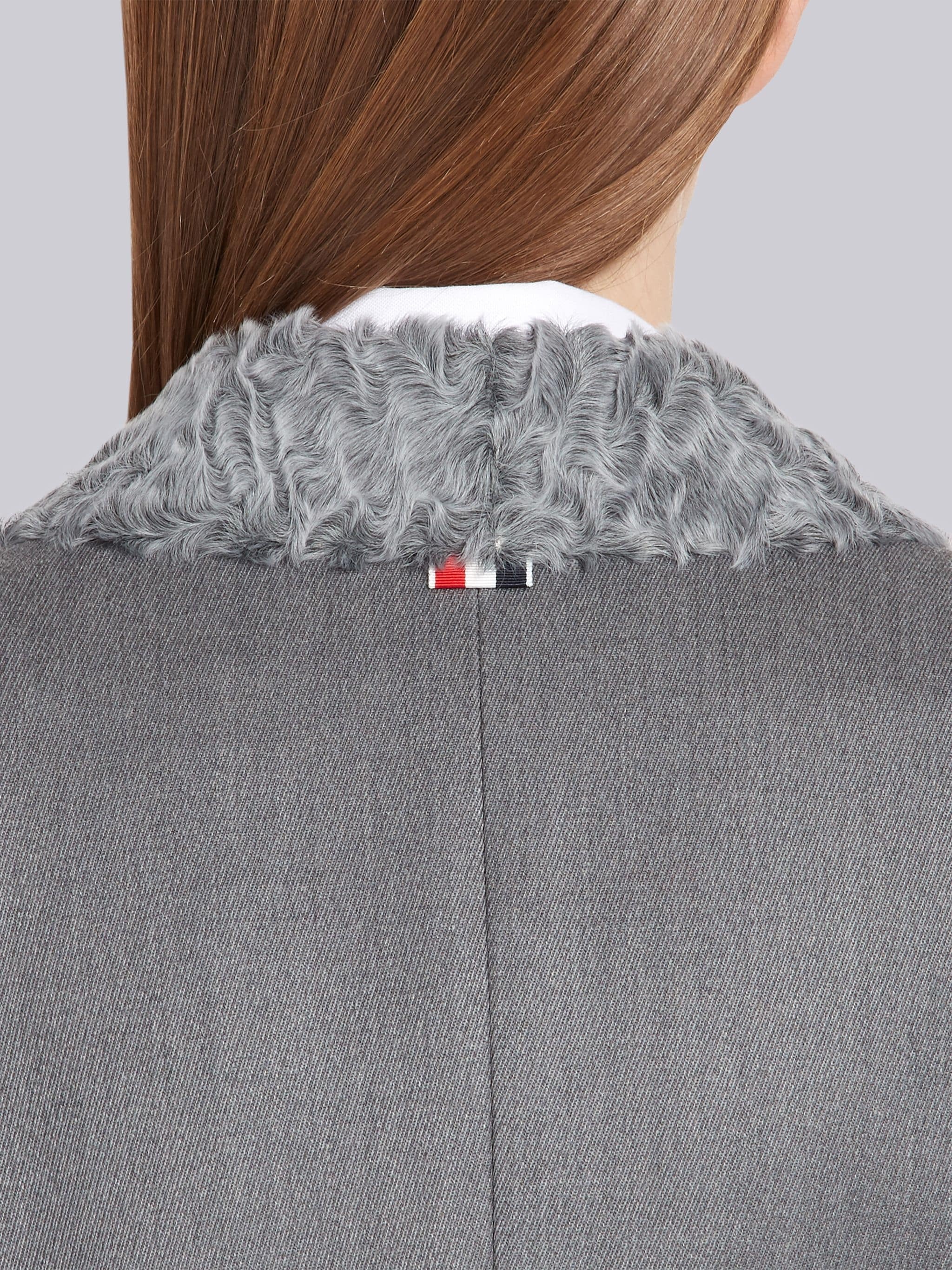 Fur Collar Elongated Chesterfield - 5