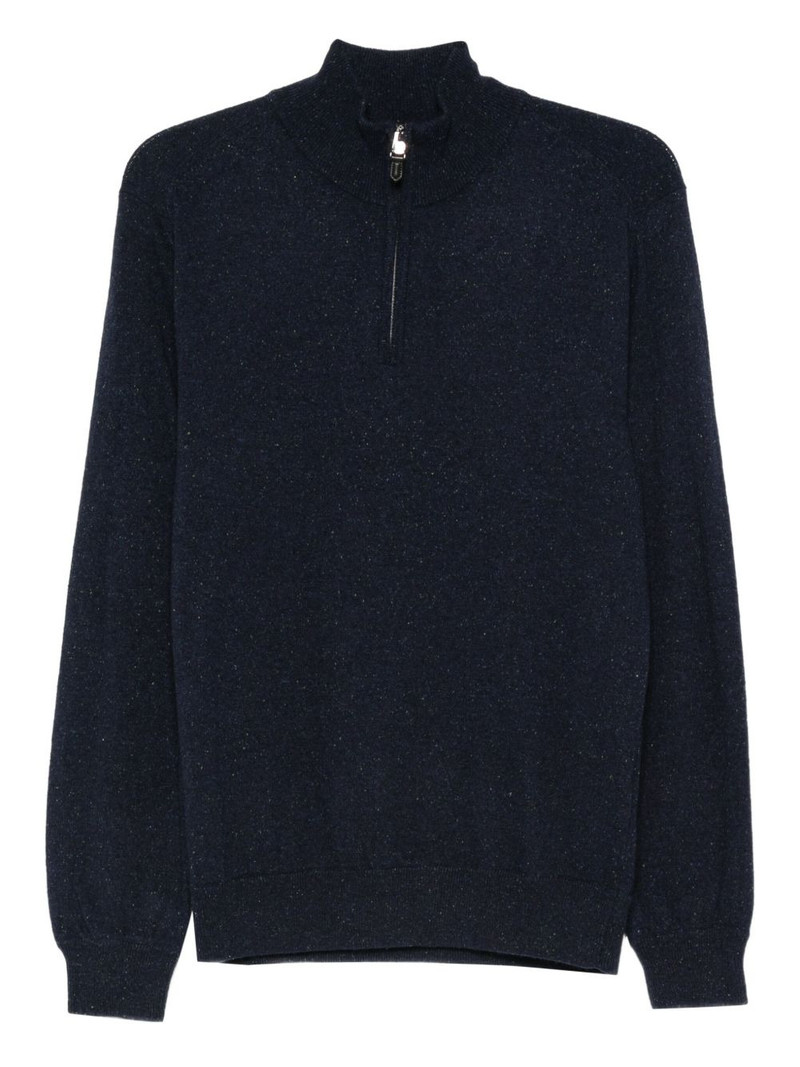 half-zip speckled sweater 1