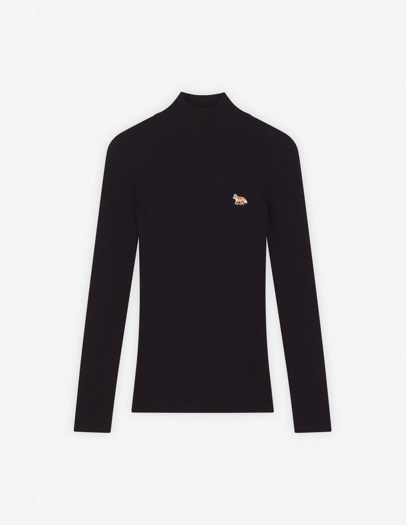 BABY FOX PATCH FINE RIBBED TURTLENECK - 1