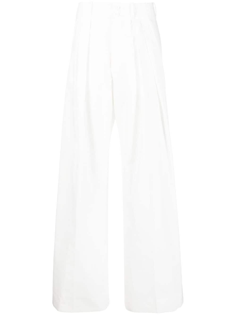 pleated wide-leg trousers - 1