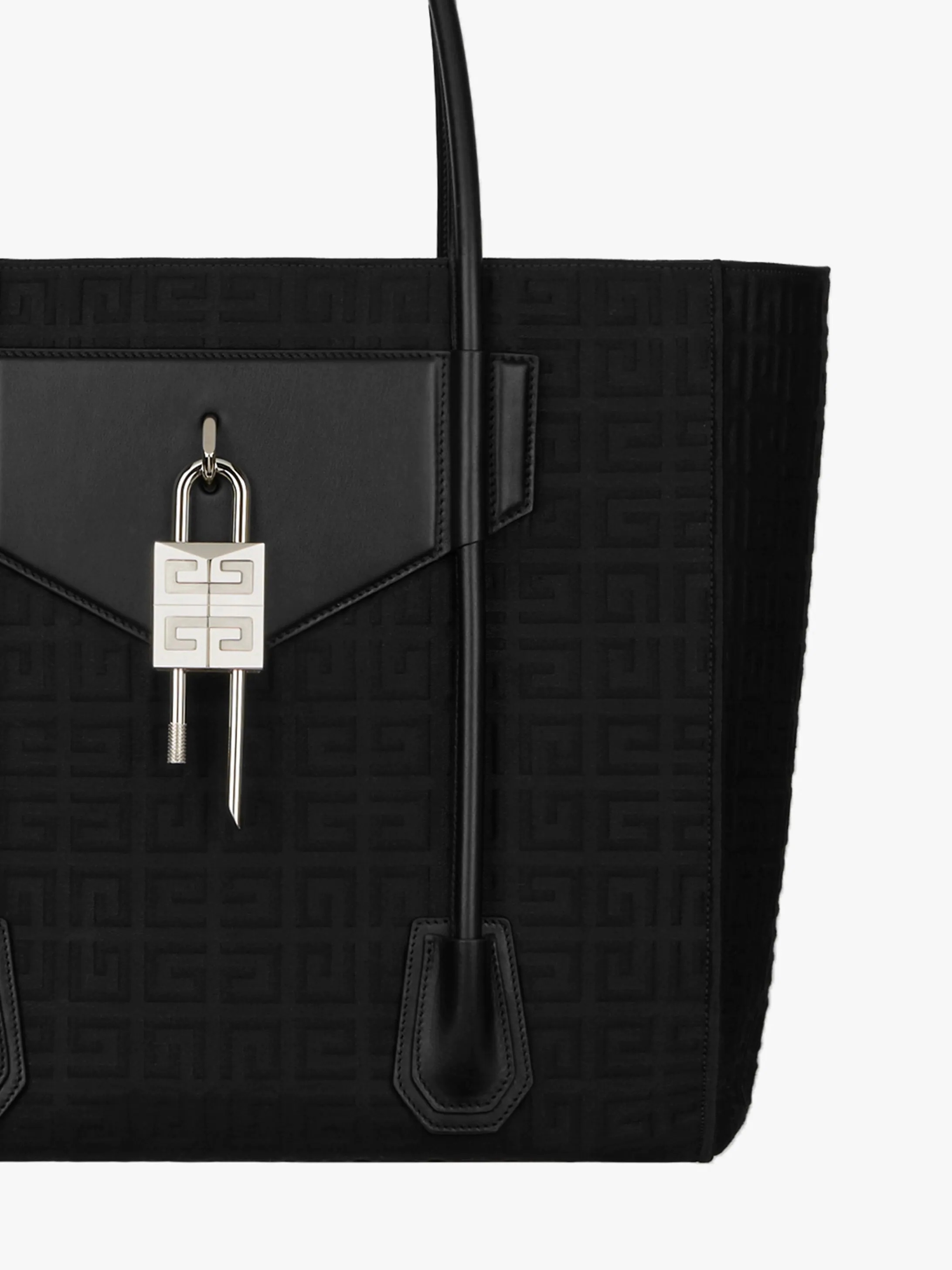 ANTIGONA LOCK SOFT SHOPPER BAG IN CANVAS - 6
