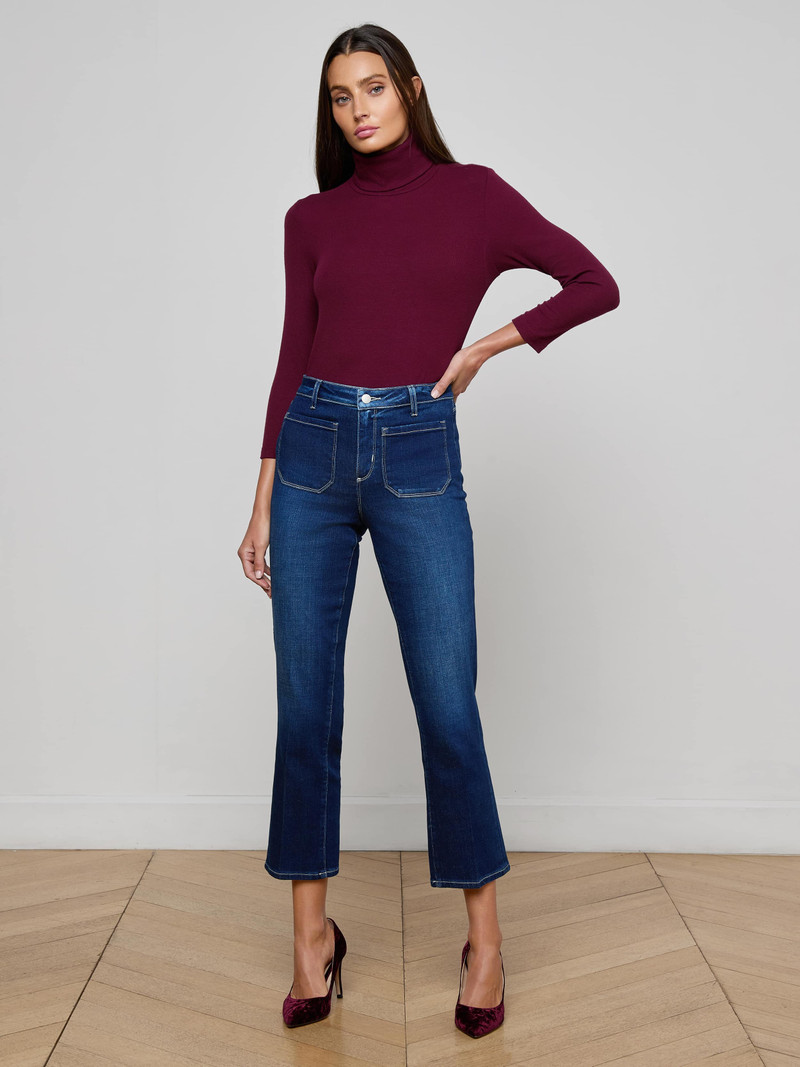 L'AGENCE Noya Cropped Slim Flare Jean outlook