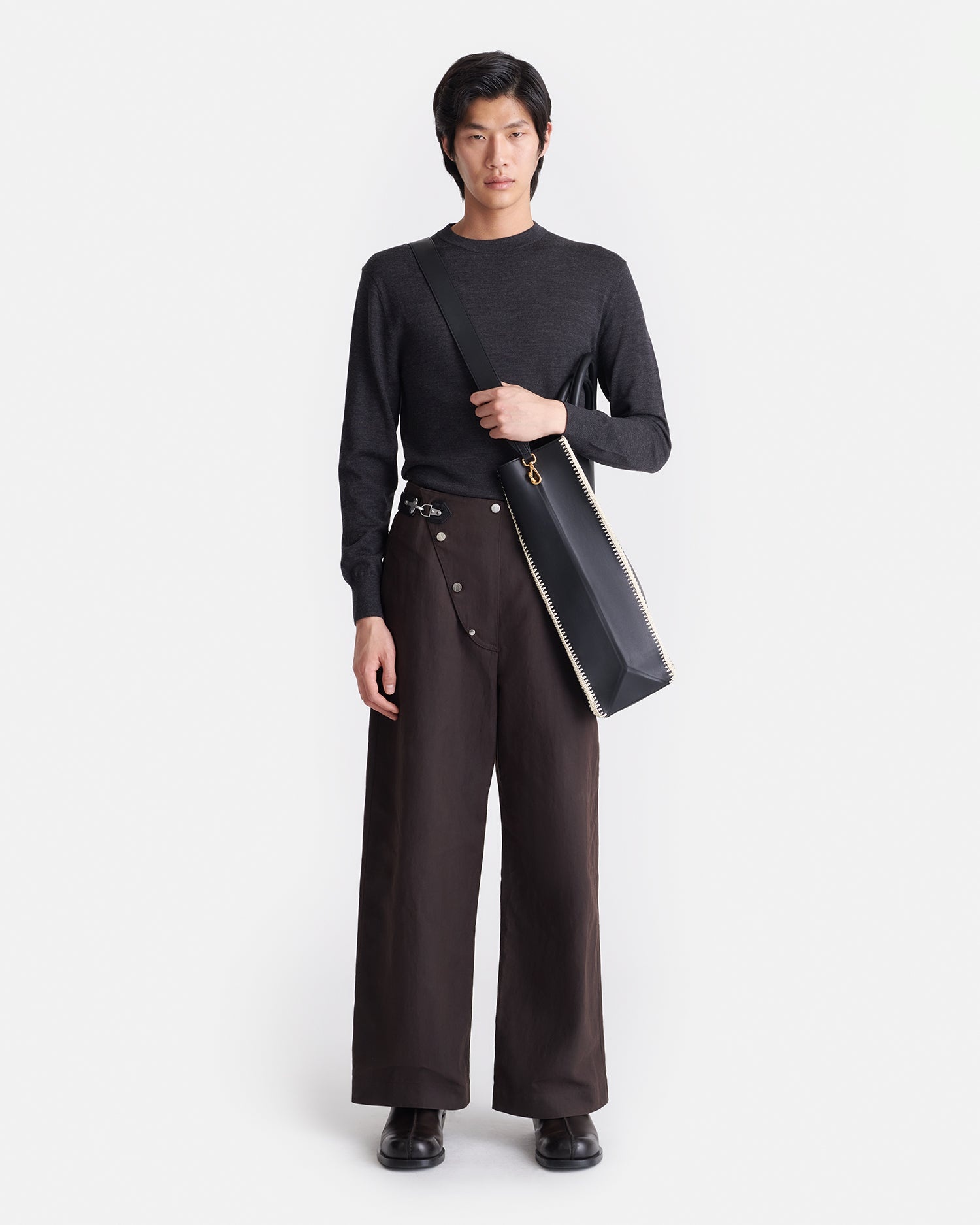 Wax Cotton and Regenerated Leather Pants - 4
