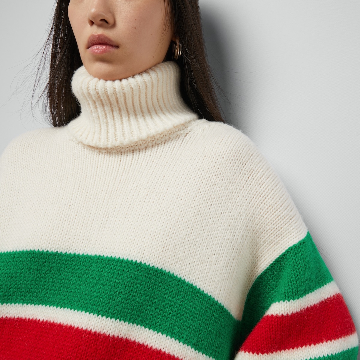Striped wool turtleneck sweater dress - 3
