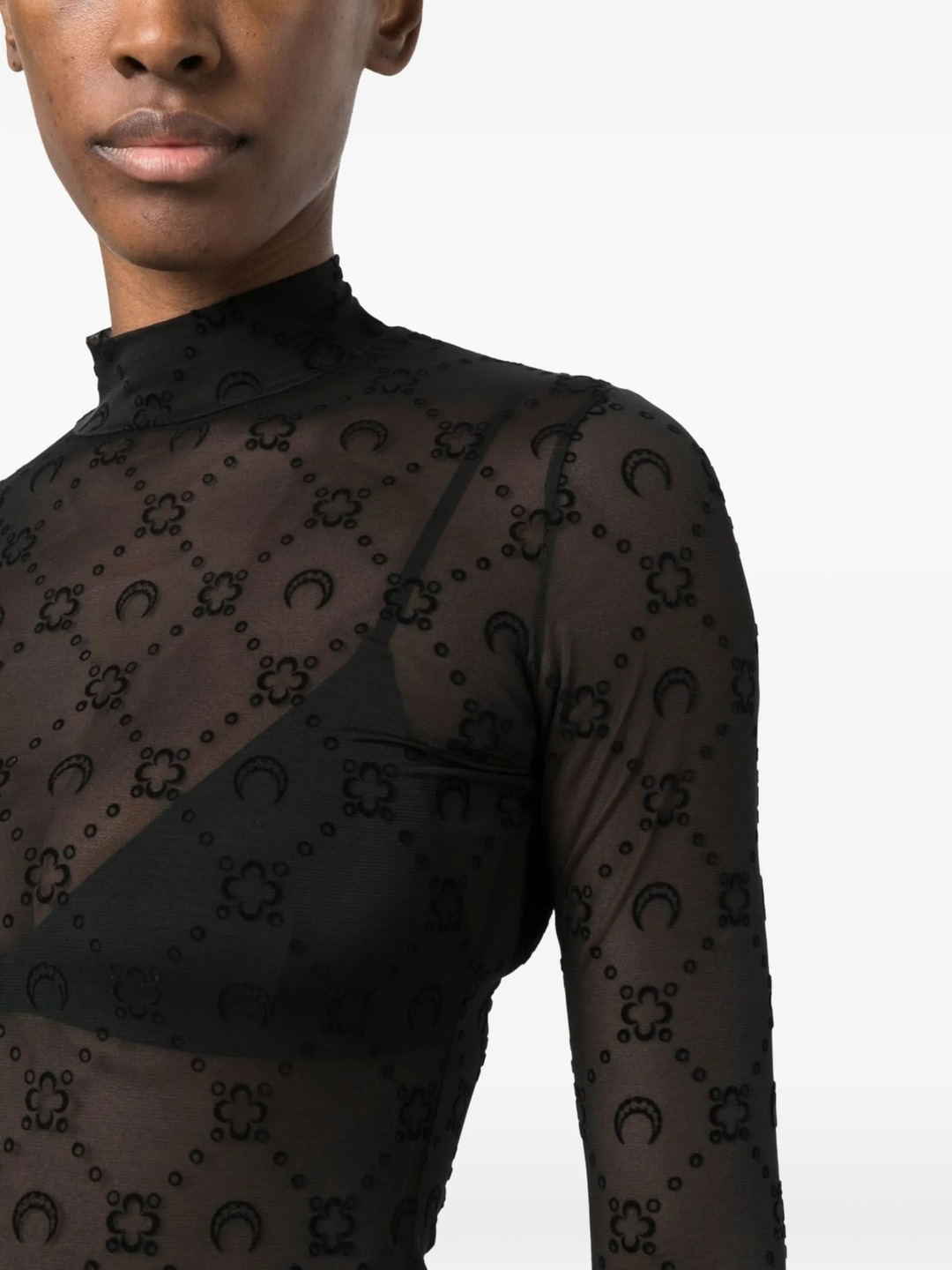 Recycled Mesh Flock Highneck Top - 5