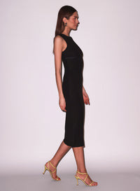 Hourglass Rib Midi Dress Black - 3