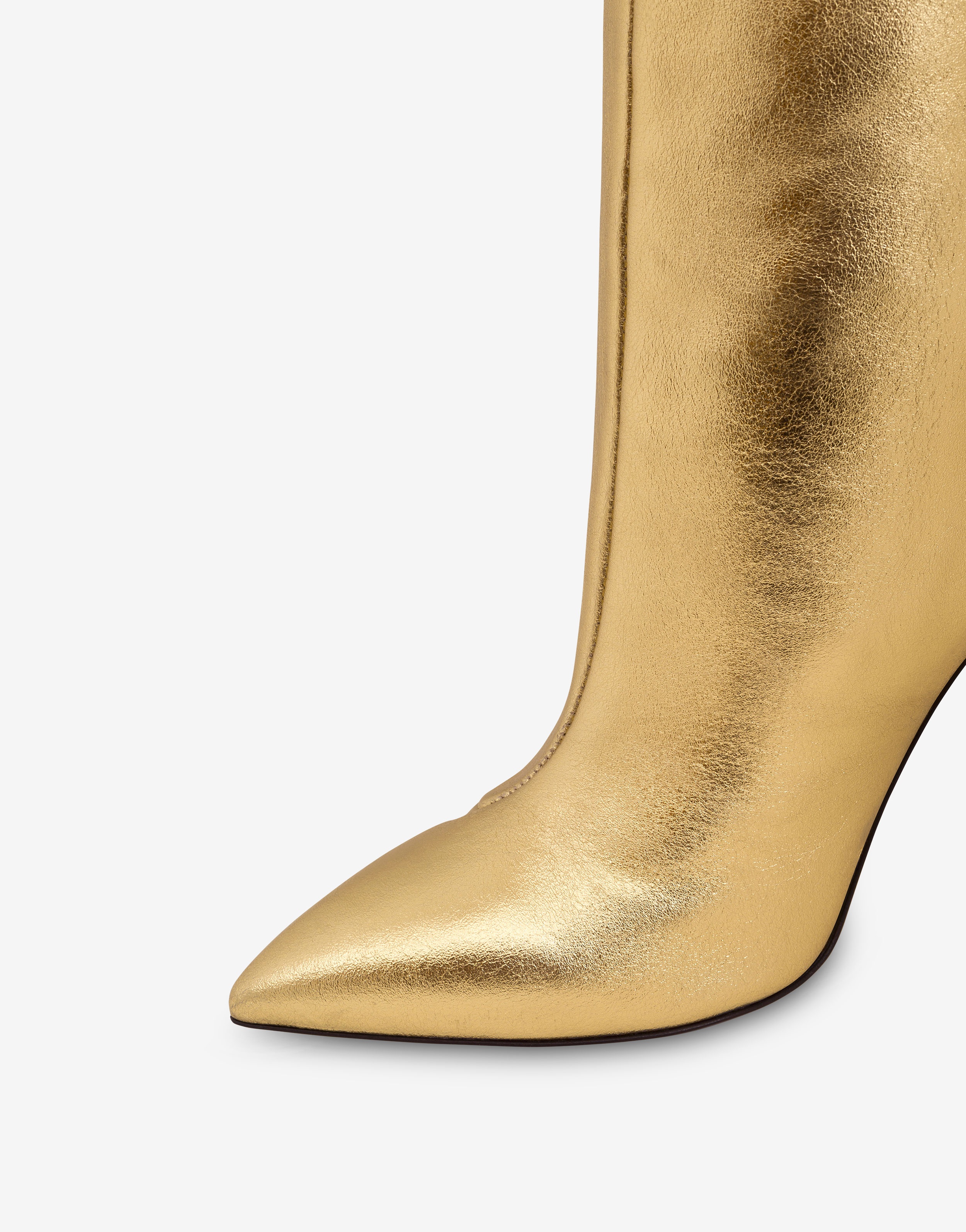 RUBBER LOGO METALLIC CALFSKIN BOOTS - 4
