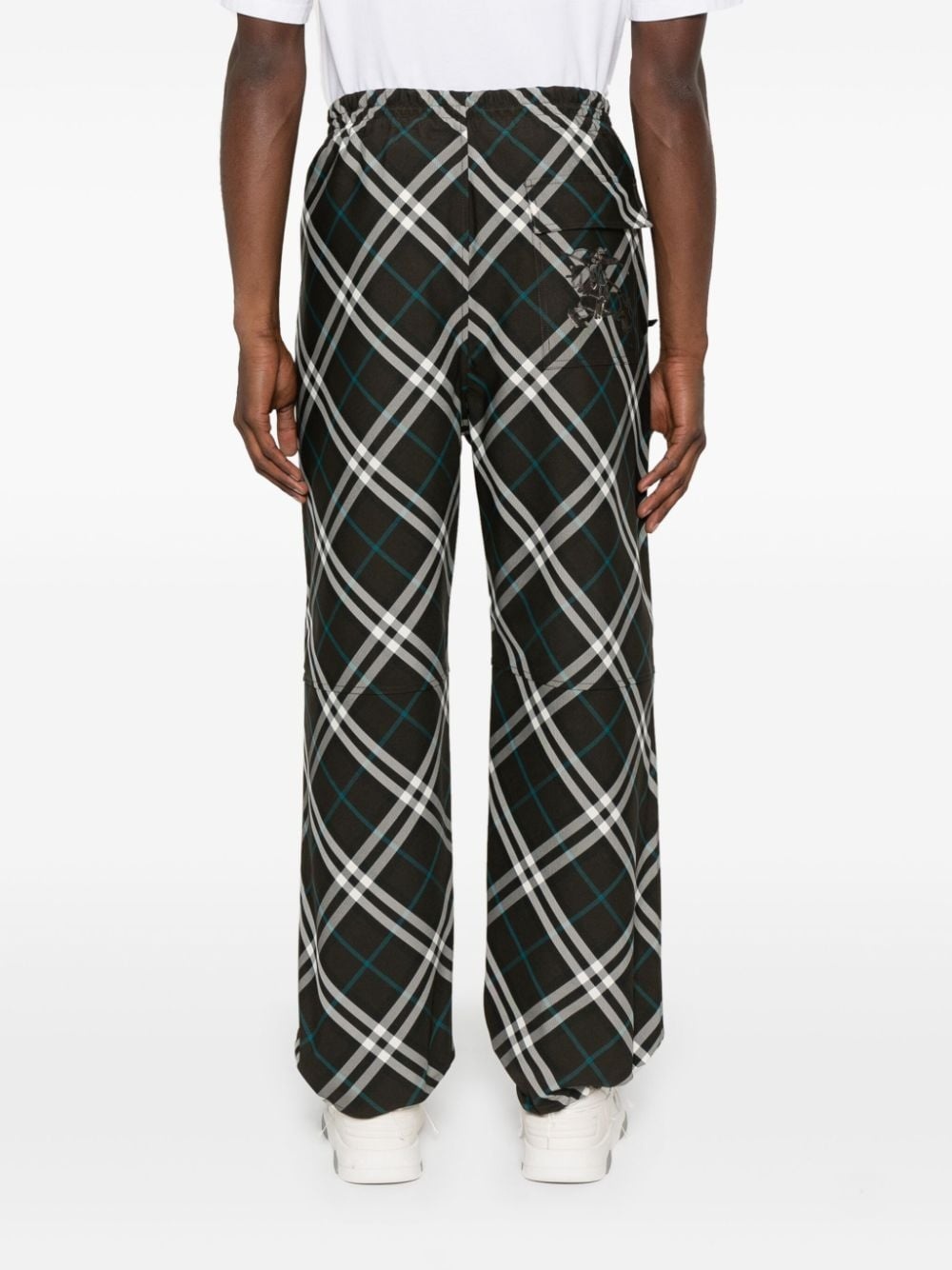 Vintage Check-print loose-cut trousers - 4