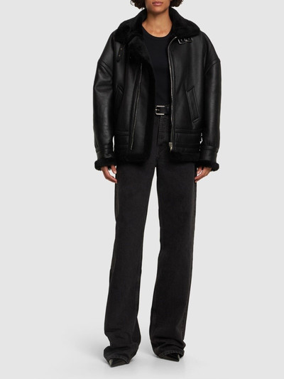 ALEXANDRE VAUTHIER Leather biker jacket w/ buckle straps outlook
