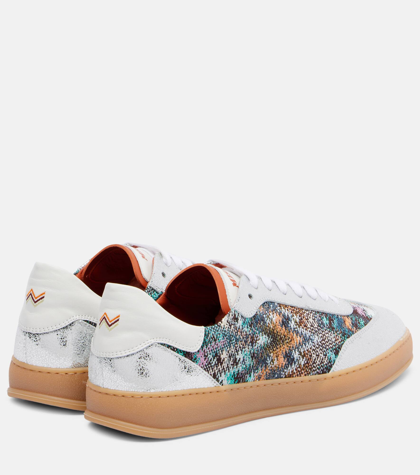 Zigzag metallic leather sneakers - 2