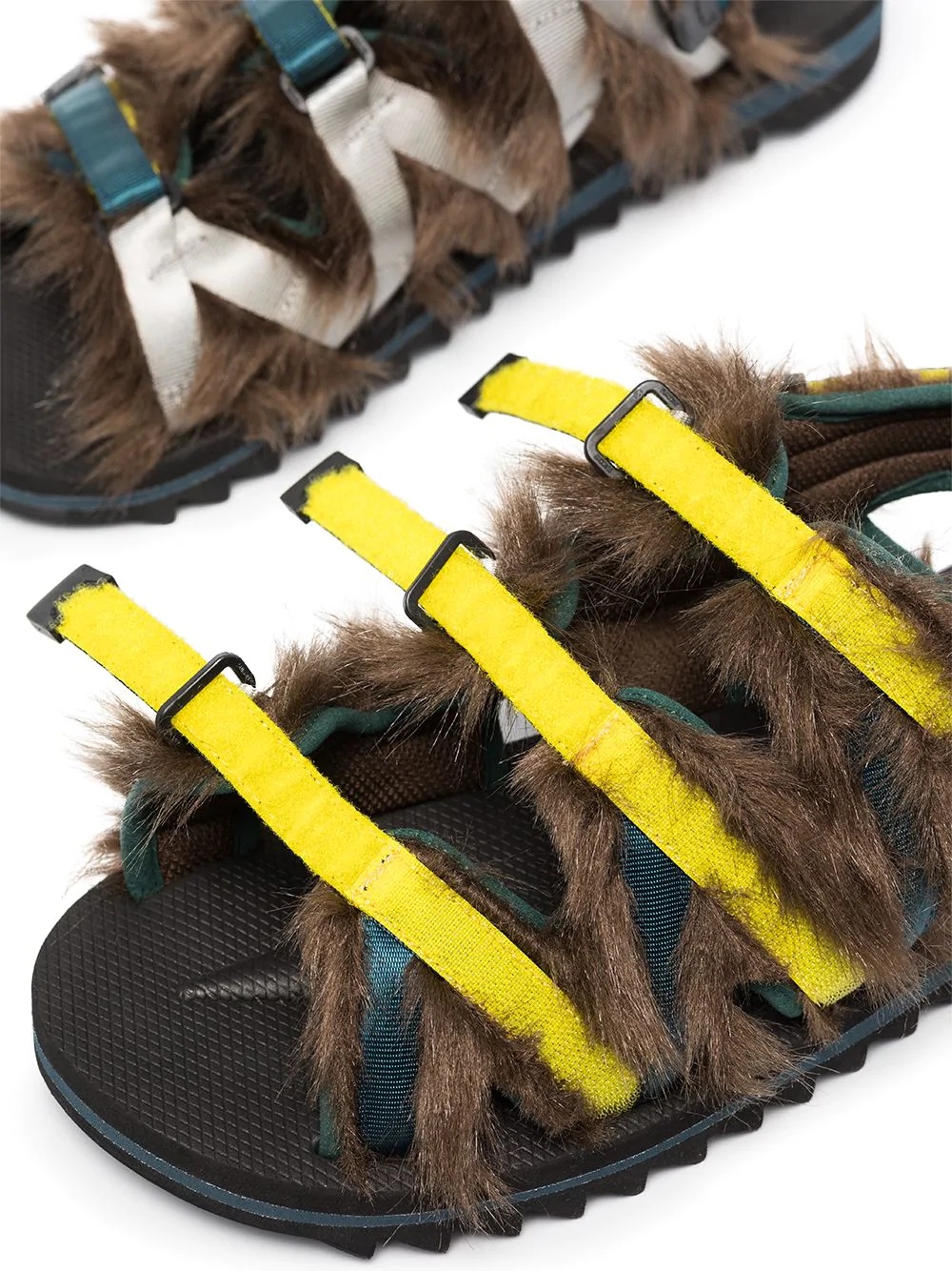 faux-fur strappy sandals - 2