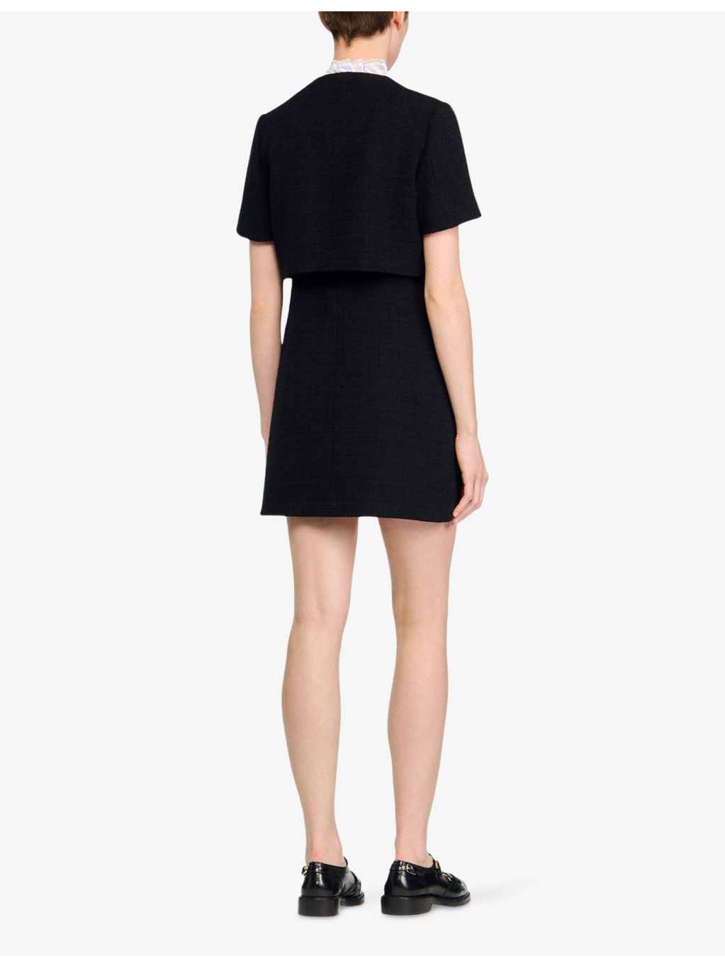 Detachable-Collar Button-Down Cotton-Blend Mini Dress - 4