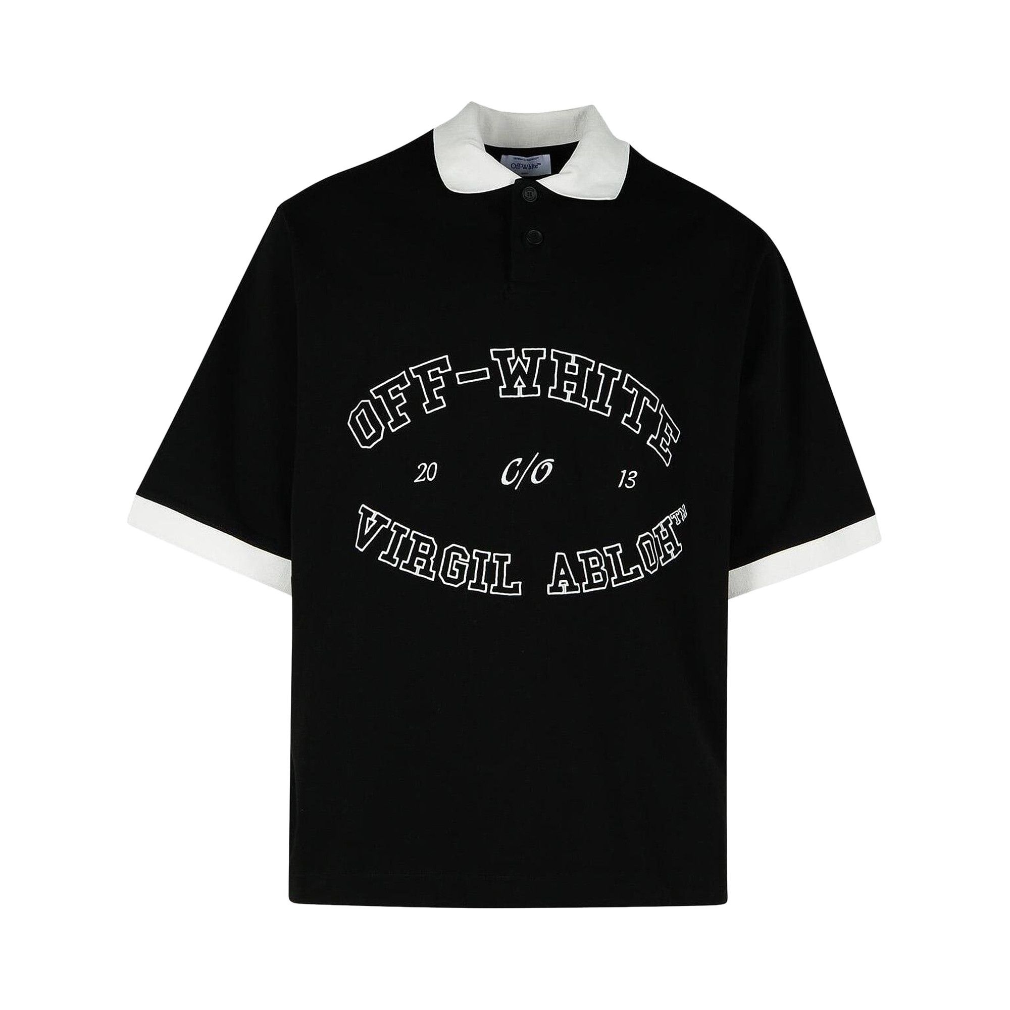 Off-White College Short-Sleeve Polo 'Black/White' - 1