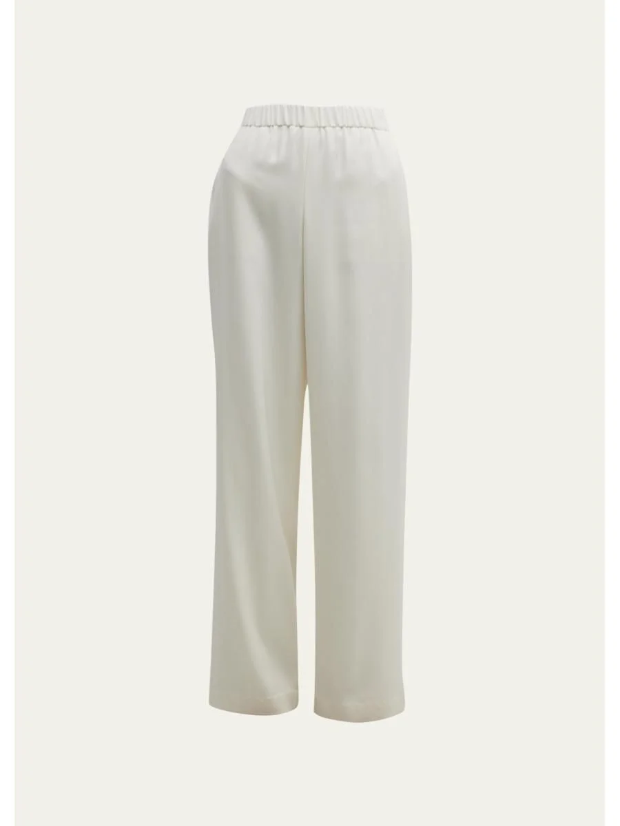 Perry Wide-Leg Stretch Silk Pants - 1
