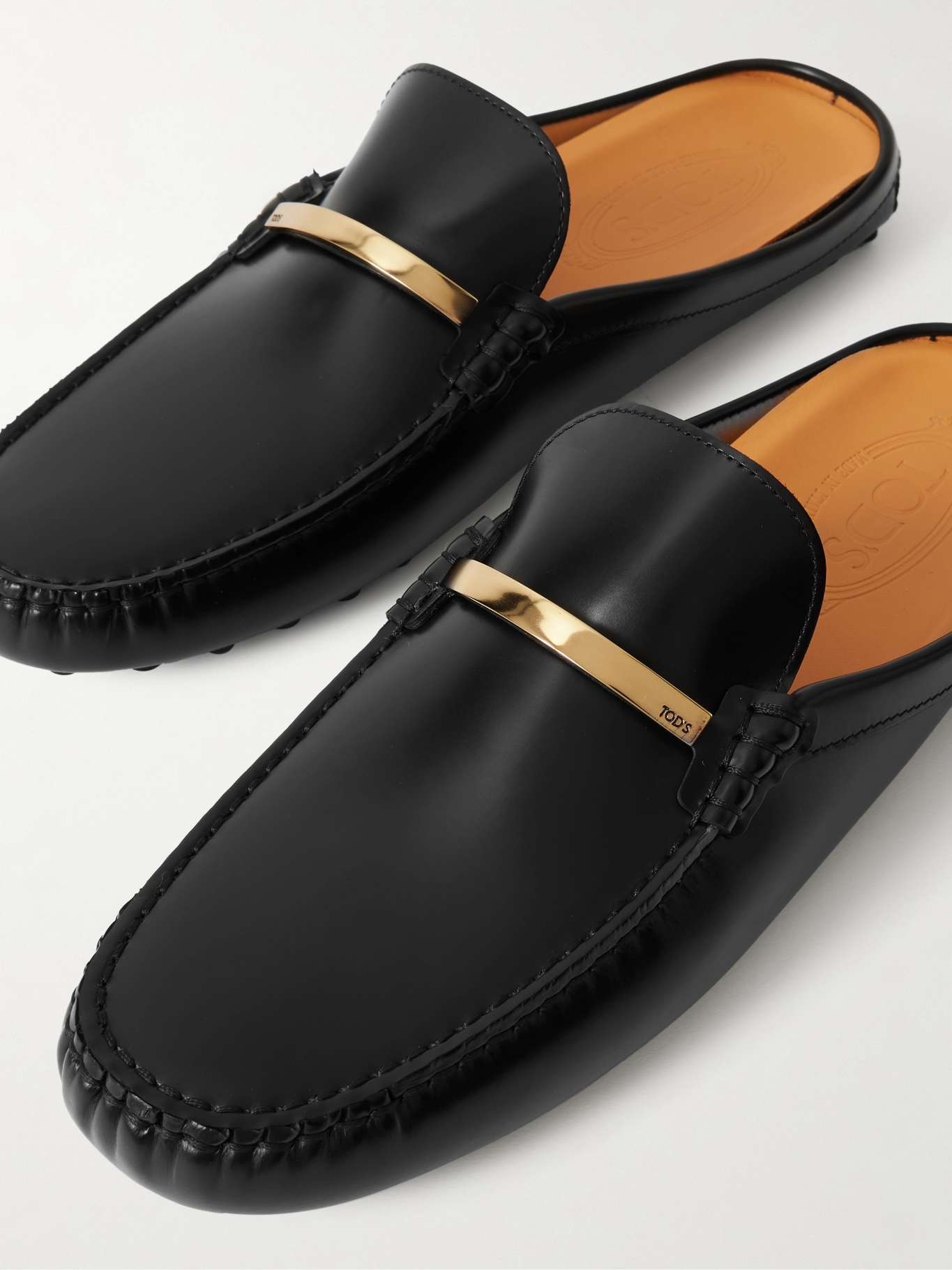 Gommino 22L embellished leather slippers Black - 4