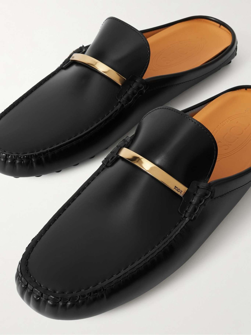 Gommino 22L embellished leather slippers Black 4