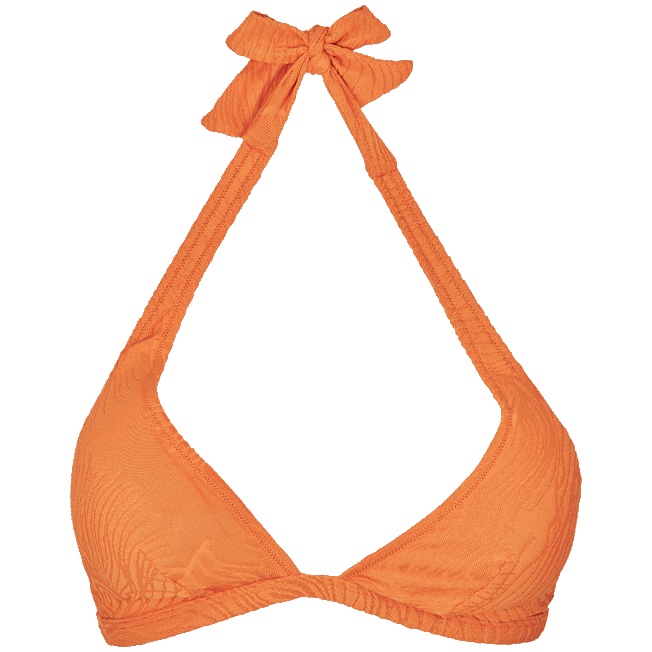 Women Halter Bikini Top Plumes Jacquard - 1