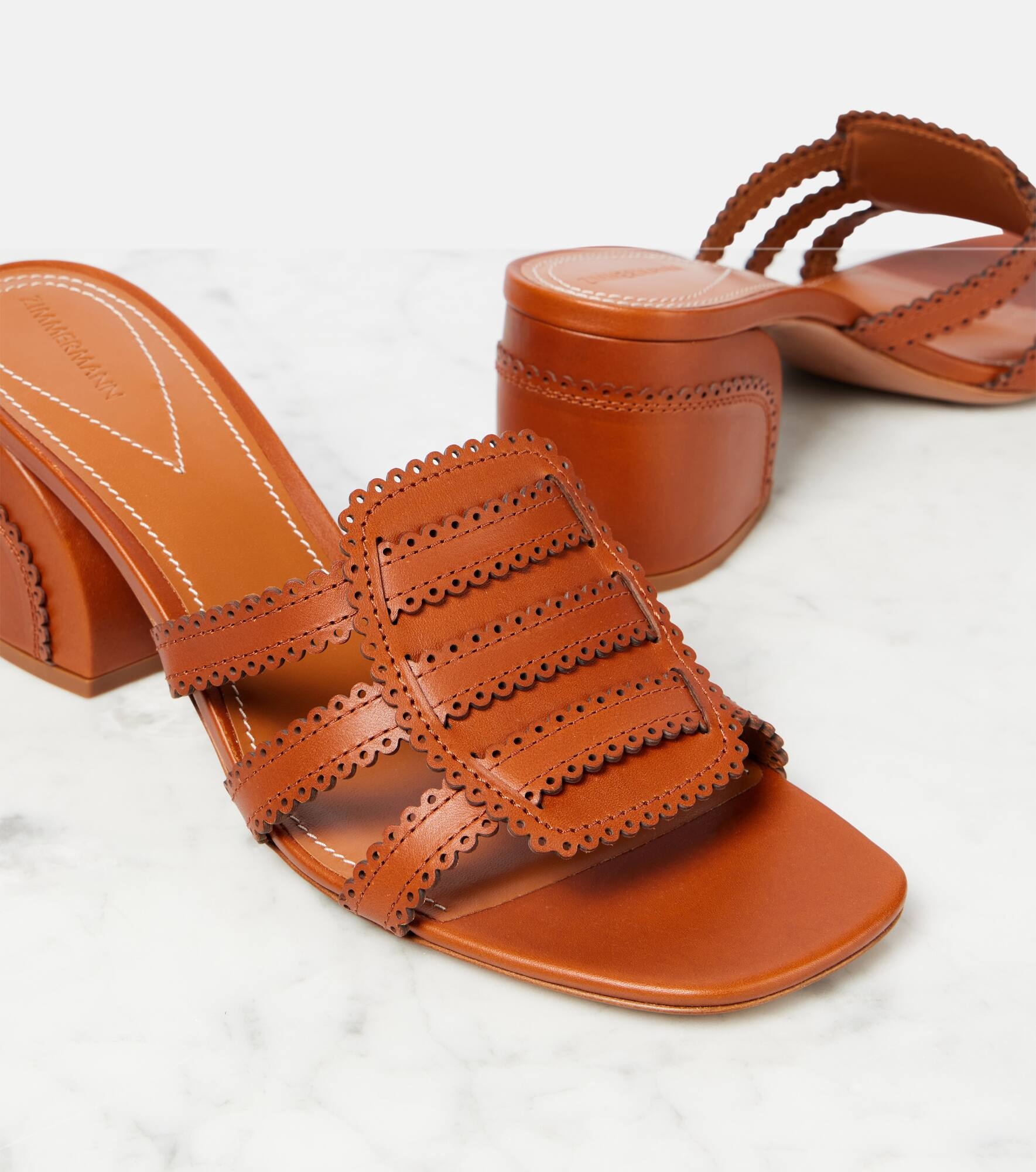 Goldie 65 leather mules - 5