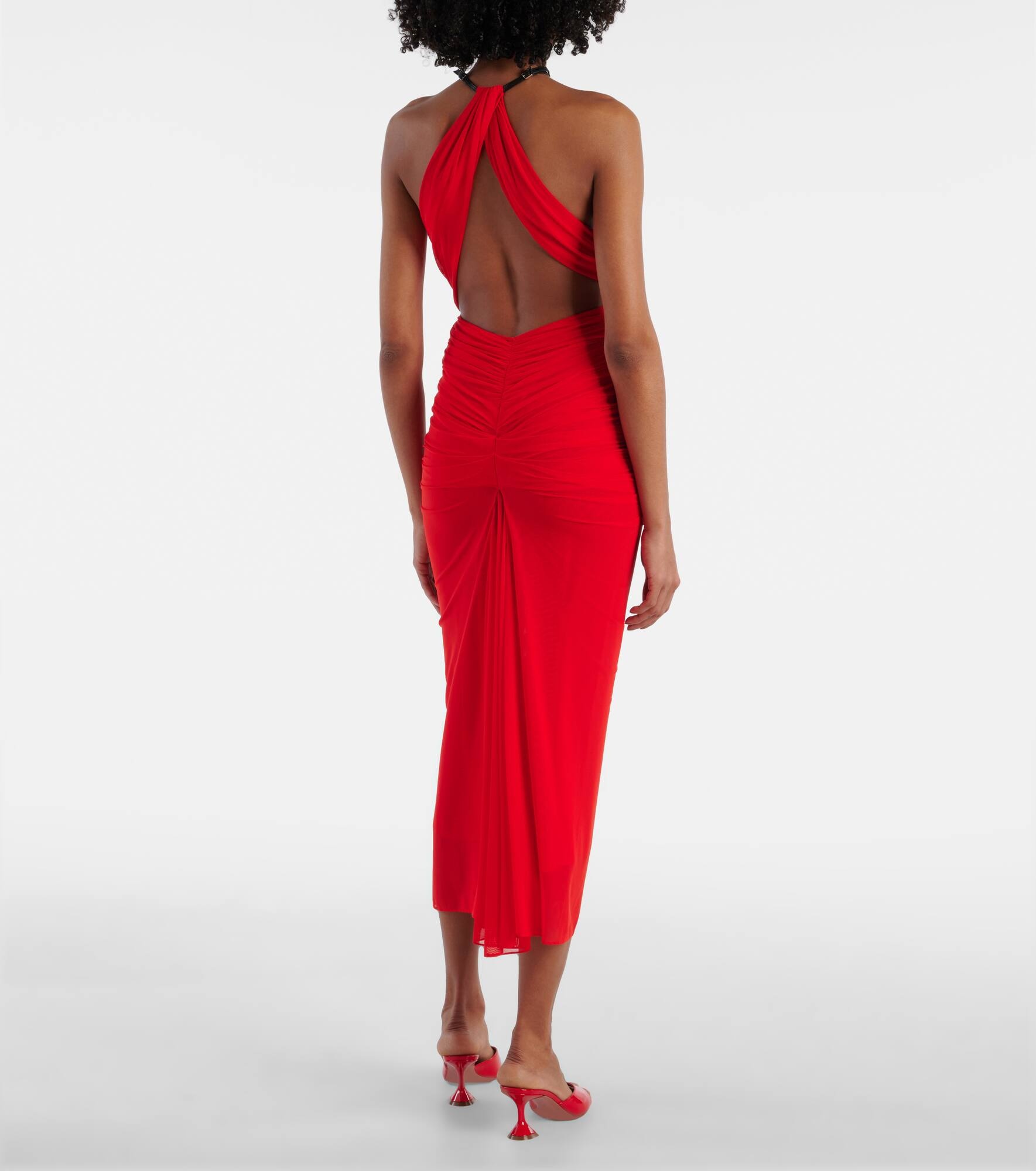 Ruched halterneck midi dress - 3