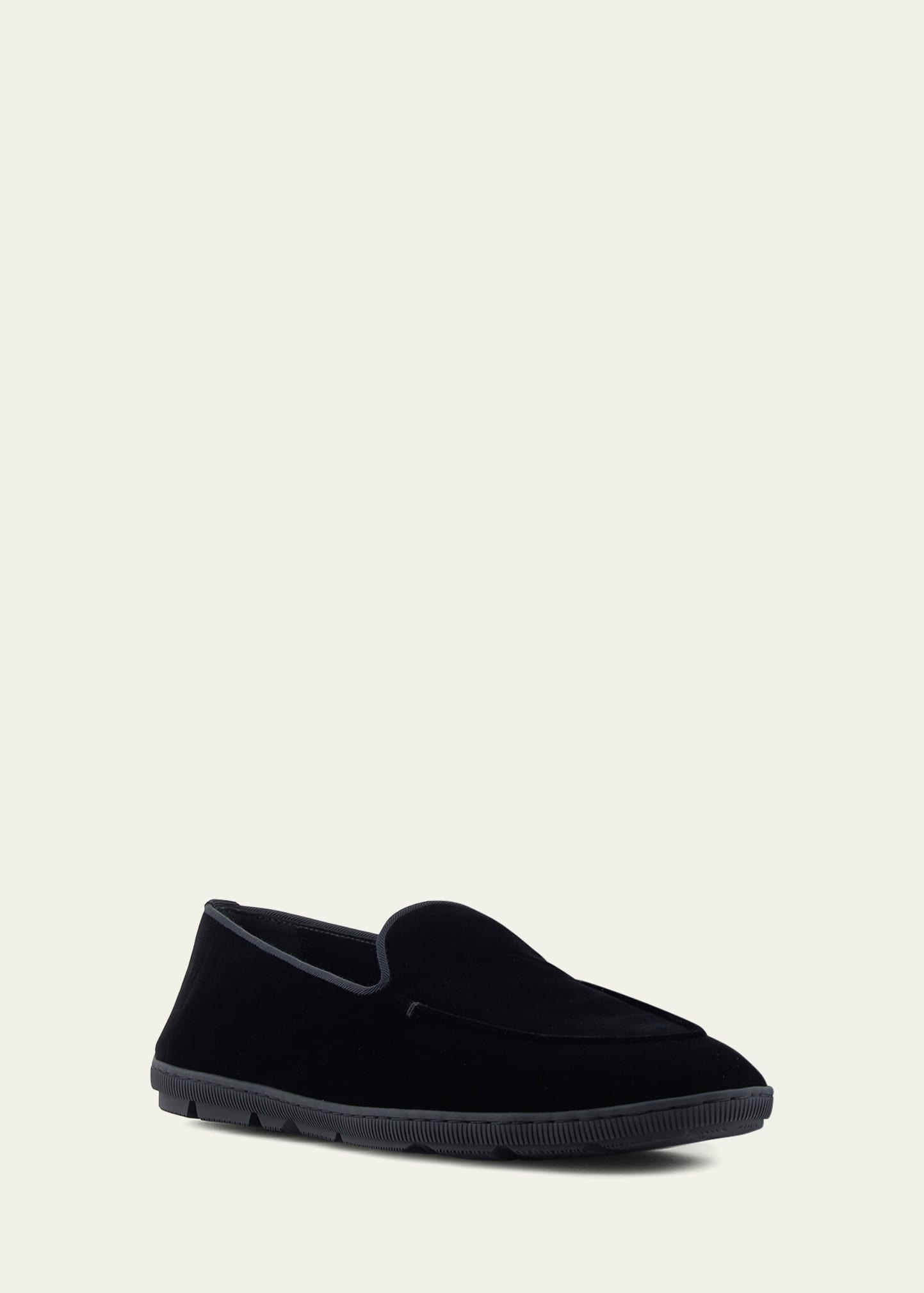Men's Velvet Rubber-Sole Slipper Loafers - 2