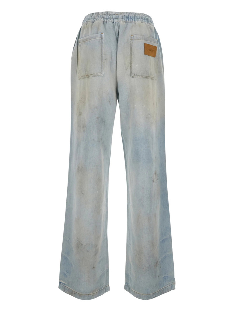 AMIRI Amiri Drawstring Appliqué Wide-leg Jeans outlook