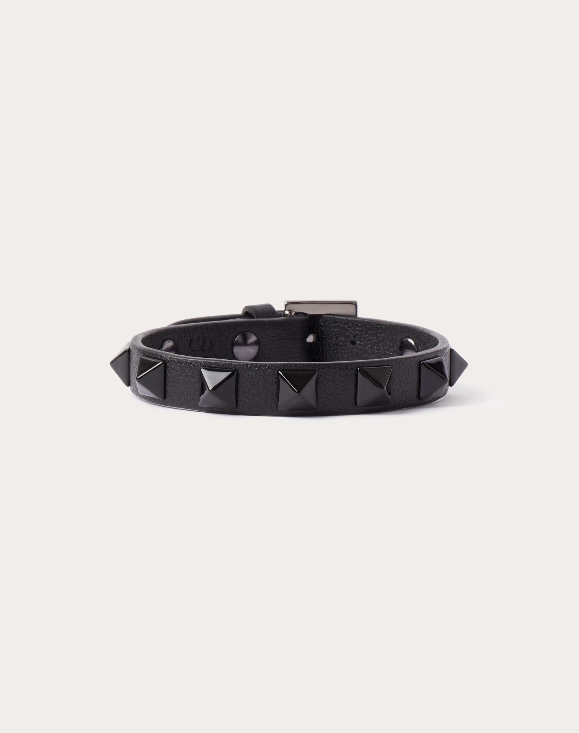 VALENTINO GARAVANI ROCKSTUD BRACELET IN LEATHER AND METAL - 1