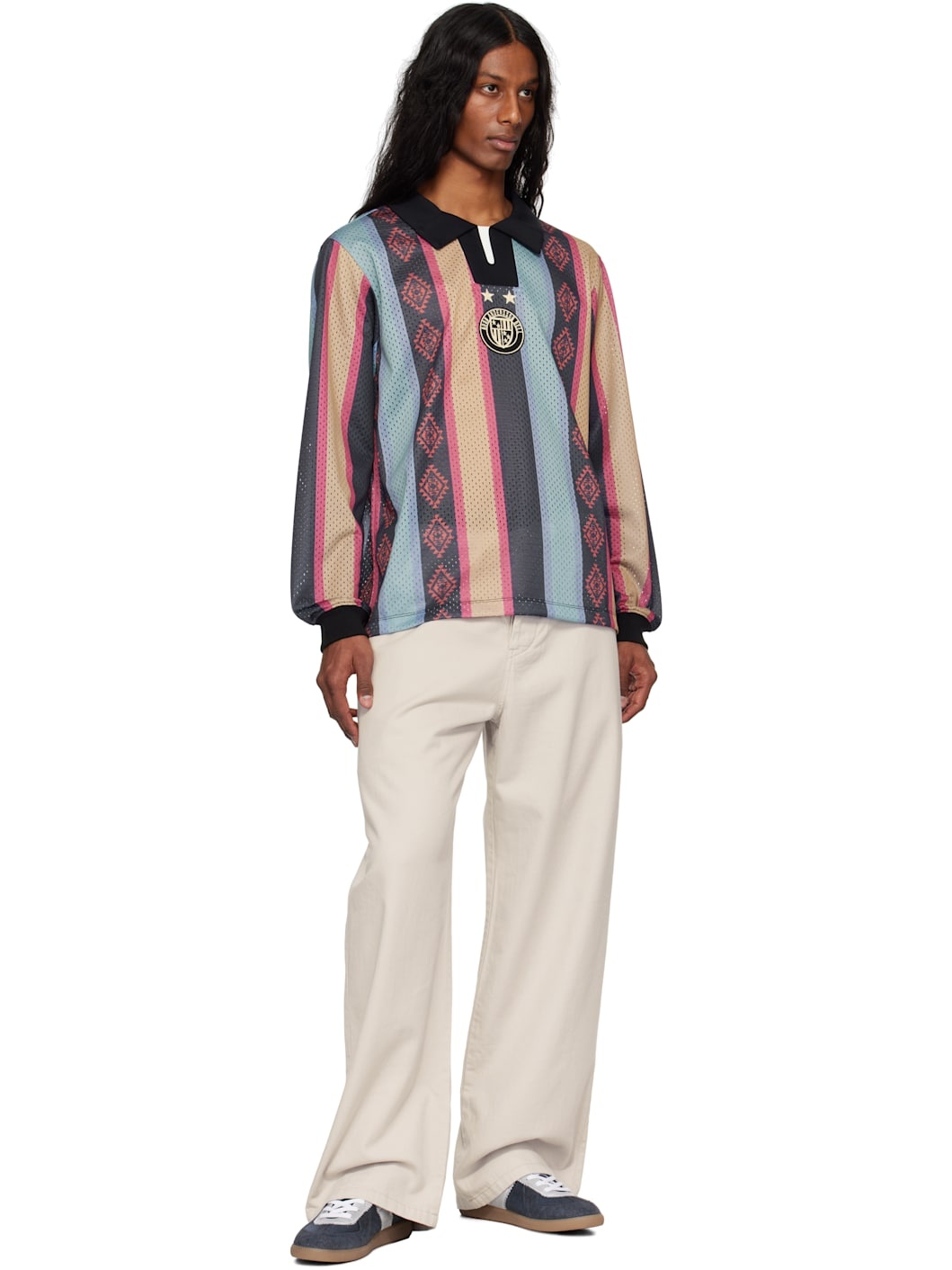 Multicolor Navajo Stripe L/S Polo - 4