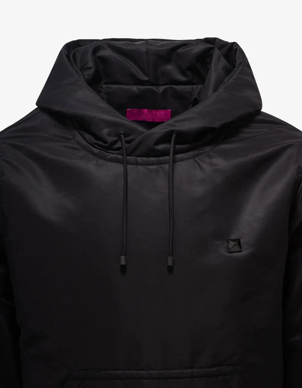 Valentino Black Stud Detail Nylon Hoodie - 3