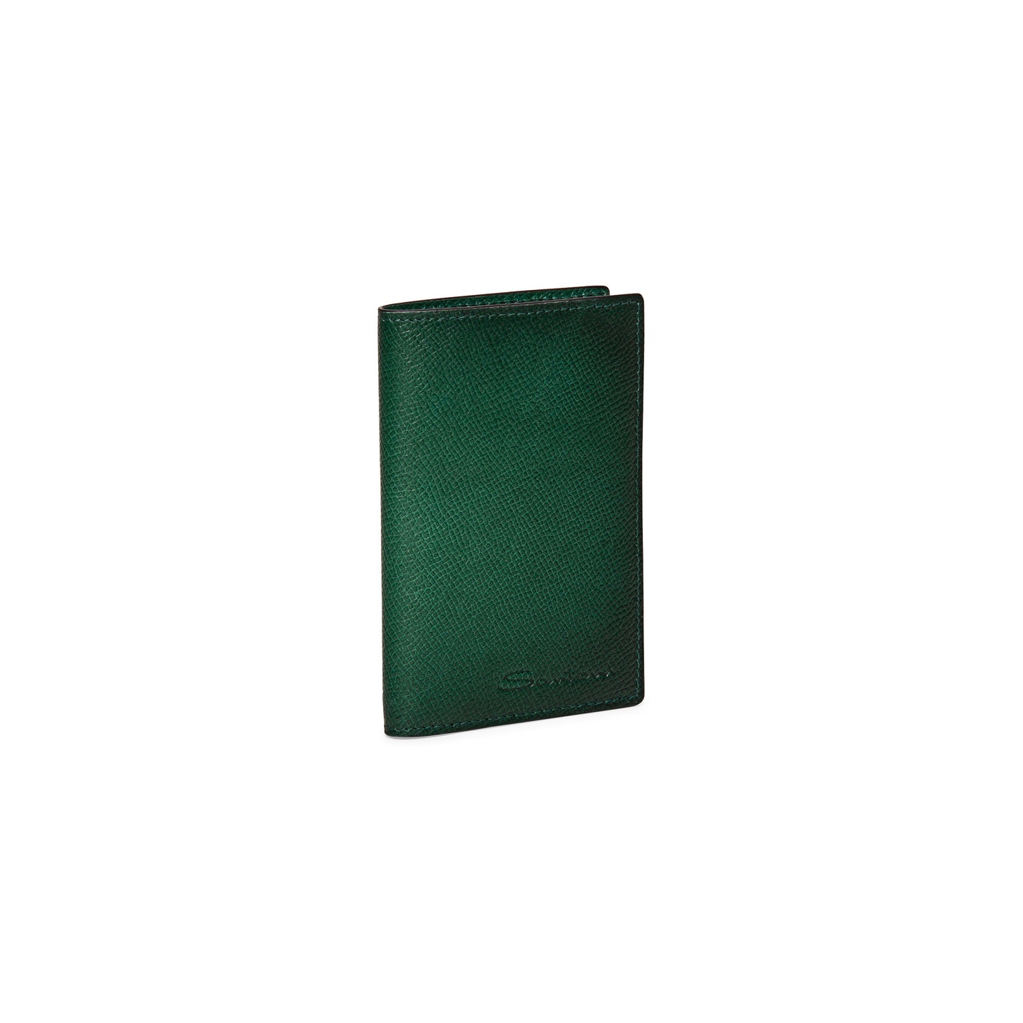 Green saffiano leather vertical wallet - 4