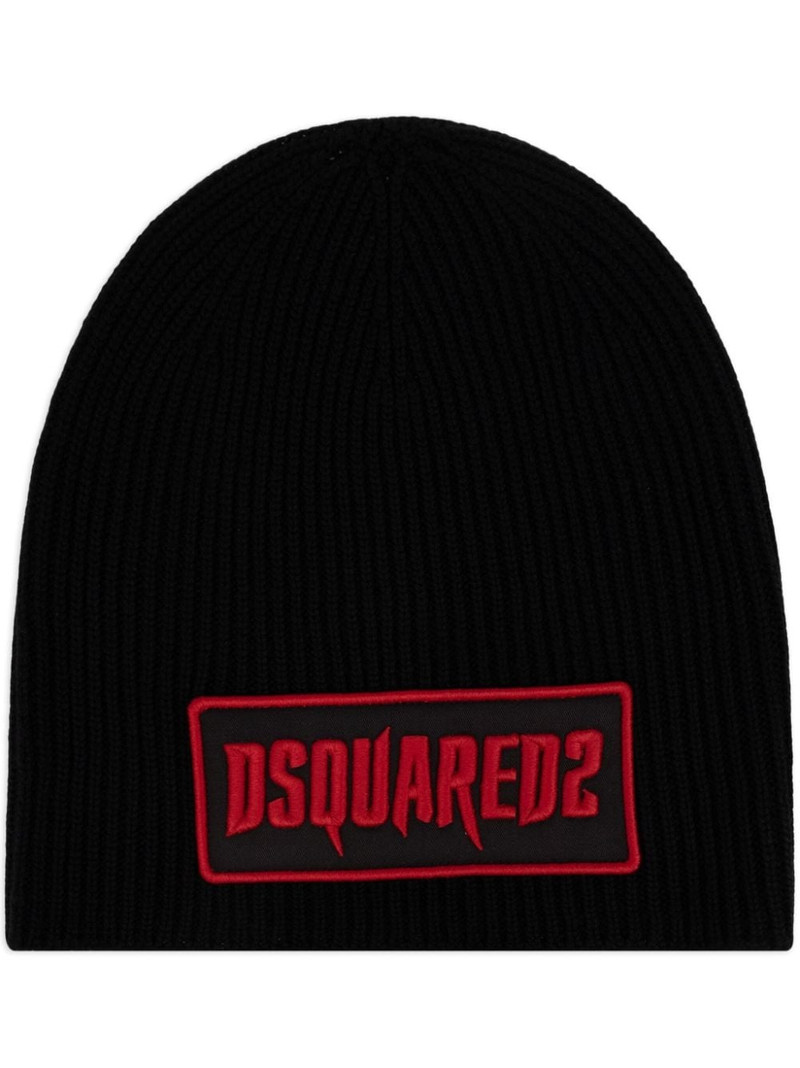 logo-appliquÃ© wool beanie 1