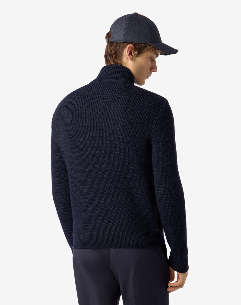 Blue unlined two-fabric jacket 3