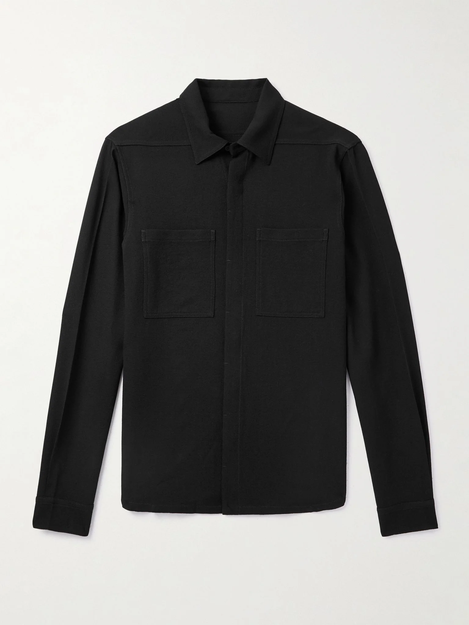 Wool-Crepe Shirt Black - 1