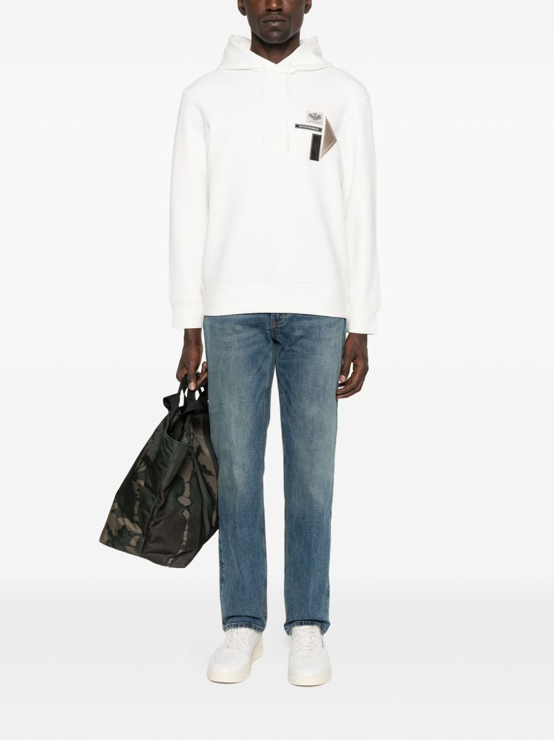 EMPORIO ARMANI logo-patch hooded sweater outlook
