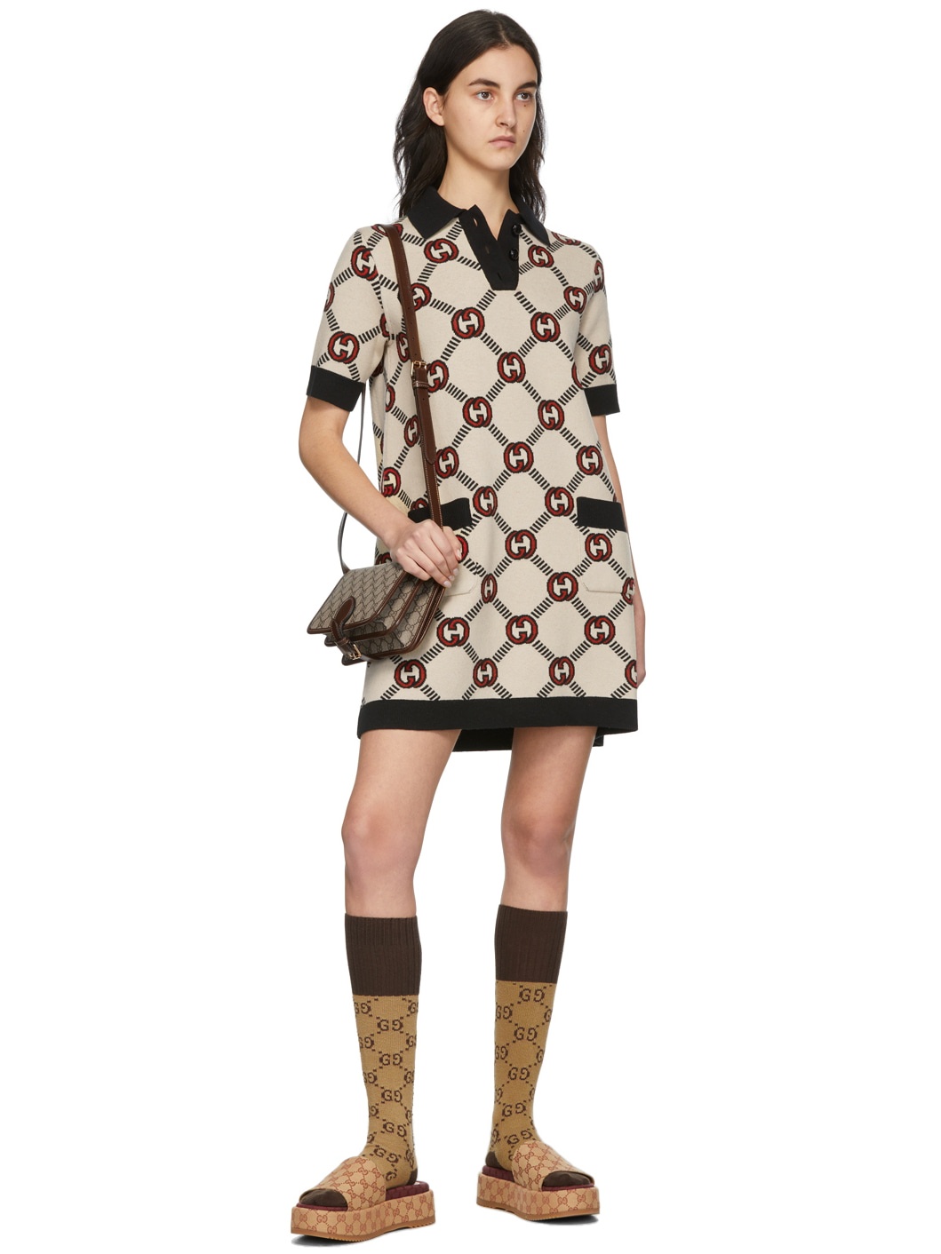 [GUCCI]★Reversible Interlocking G polo dress in multicolour GUCCI Reversible Interlocking G polo dress | REVERSIBLE