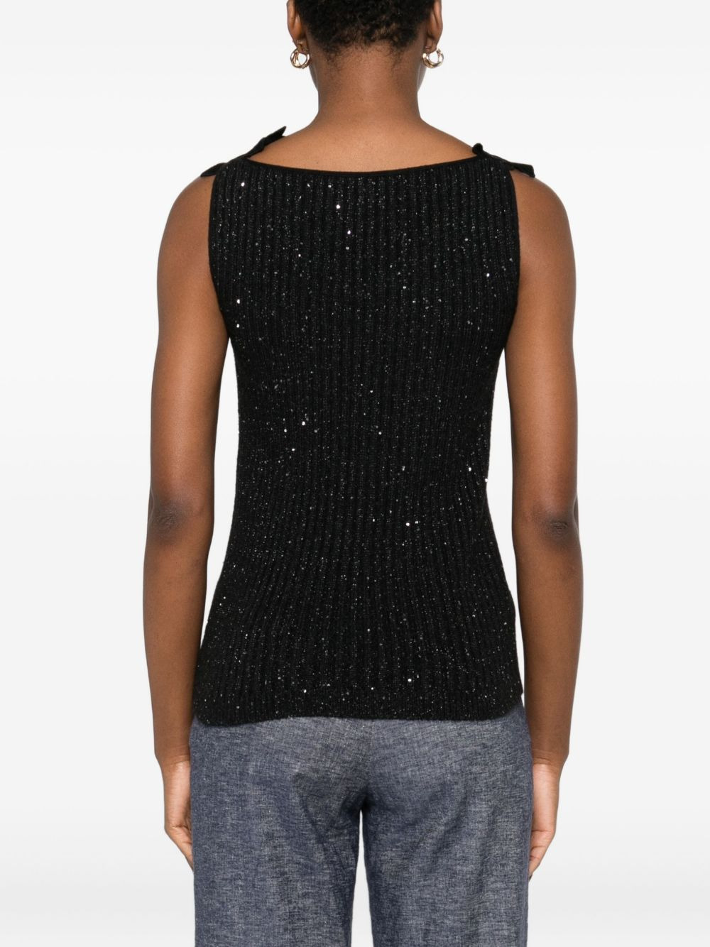 floral-motif embellished top - 4