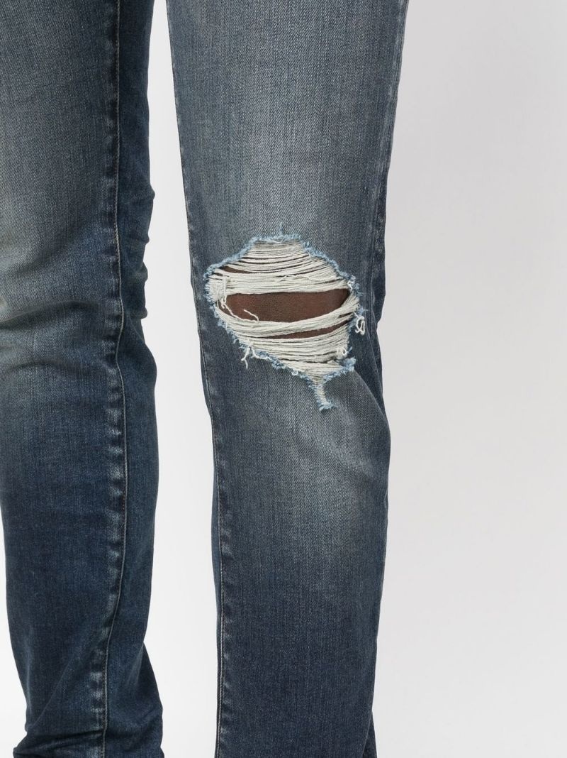 distressed-effect skinny jeans - 5