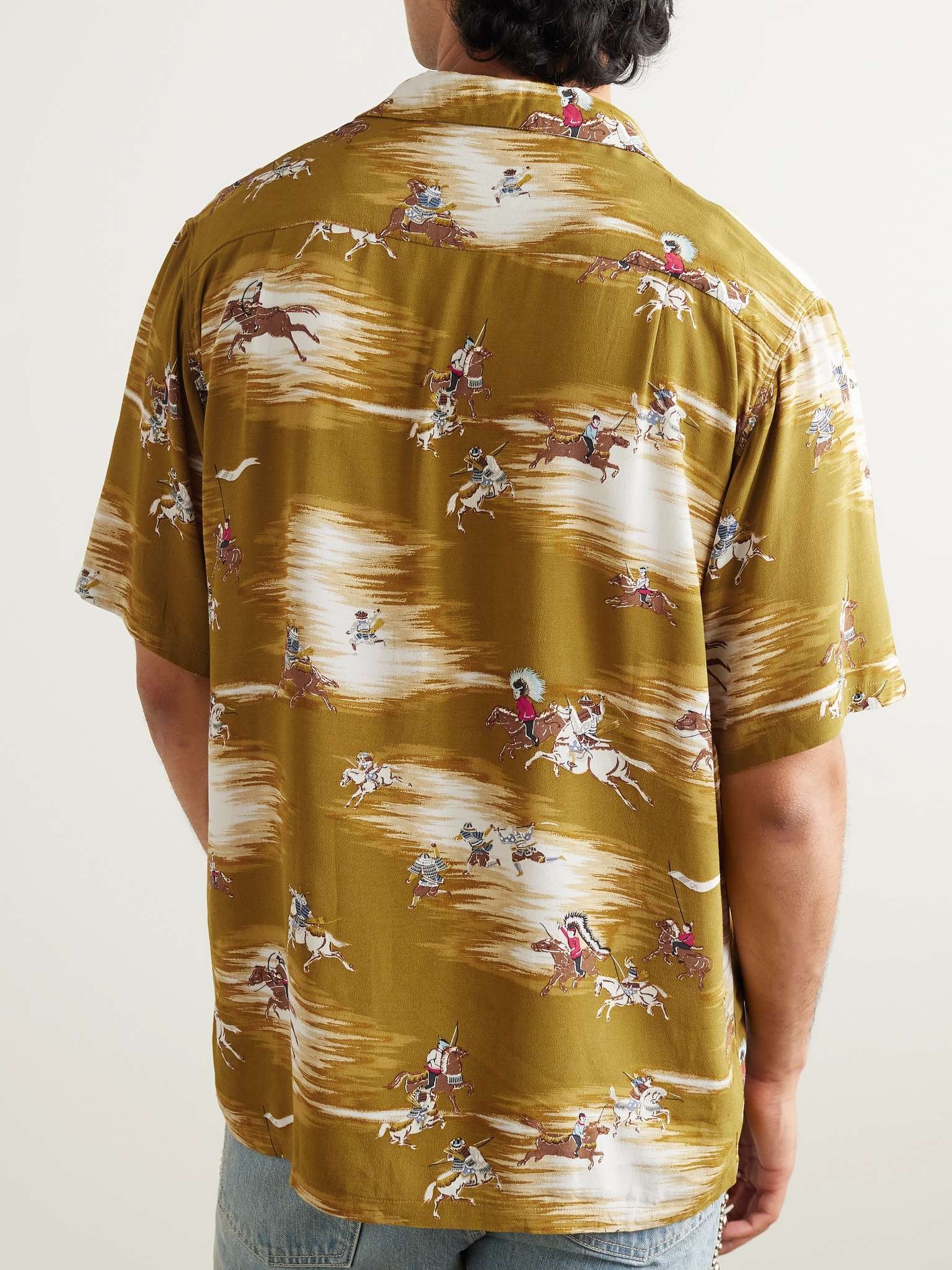 Convertible-Collar Printed Crepe Shirt - 3