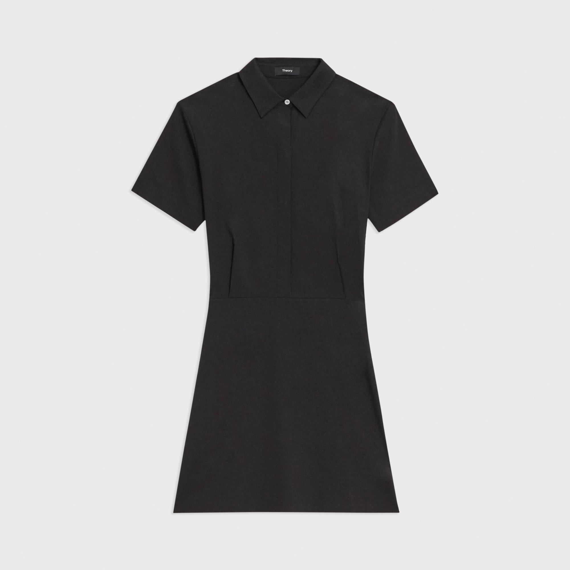 Short-Sleeve A-Line Dress in Good Linen - 1